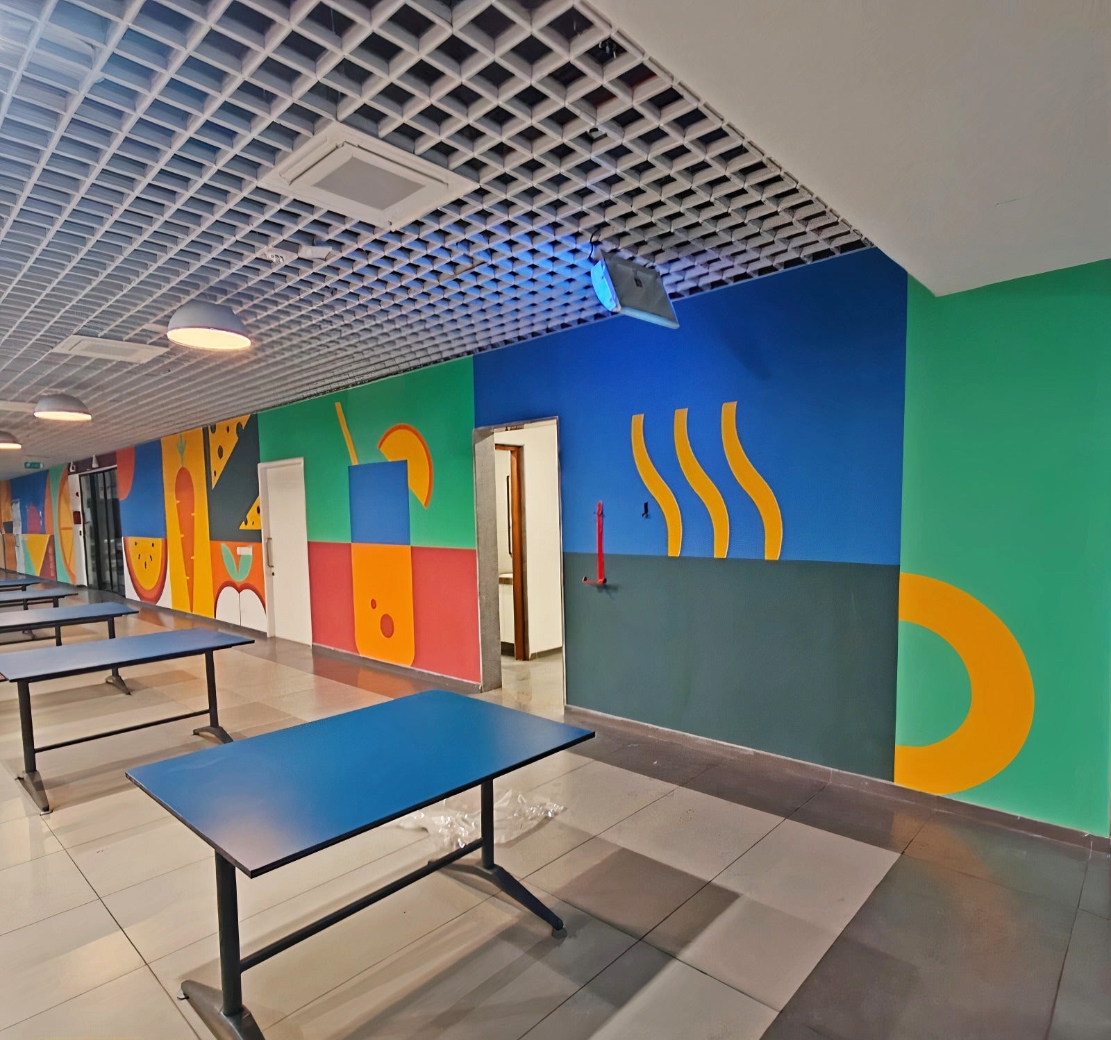 Abstract Art Mural and Airport Navigation Signage Wallpaper - Colorful Wall Graphic & Directional Decals for Modern Spaces, Vishal wallpapers