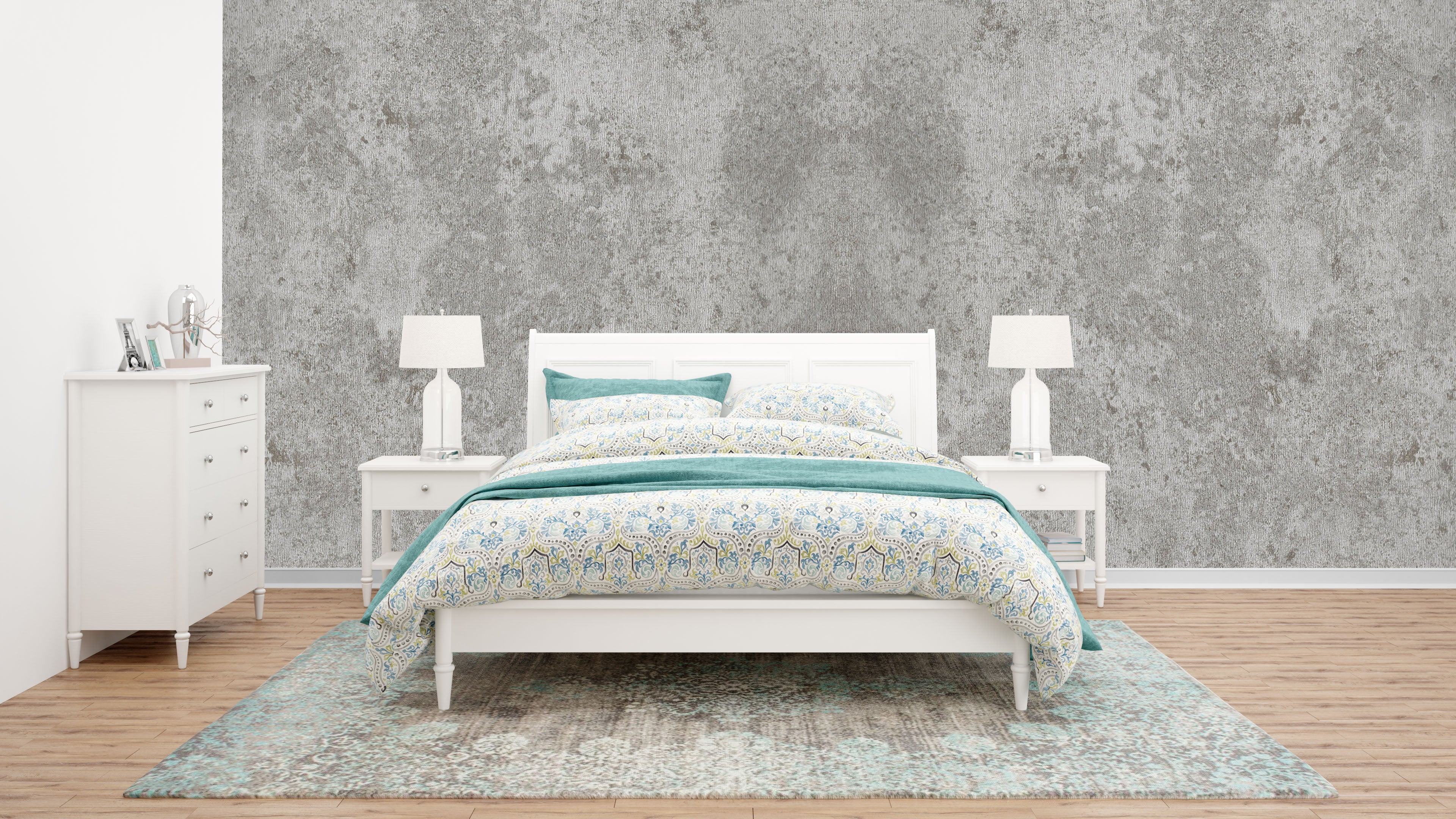 Modern Grey Textured Wallpaper: Subtle Mottled Design for Contemporary Bedroom & Living Spaces