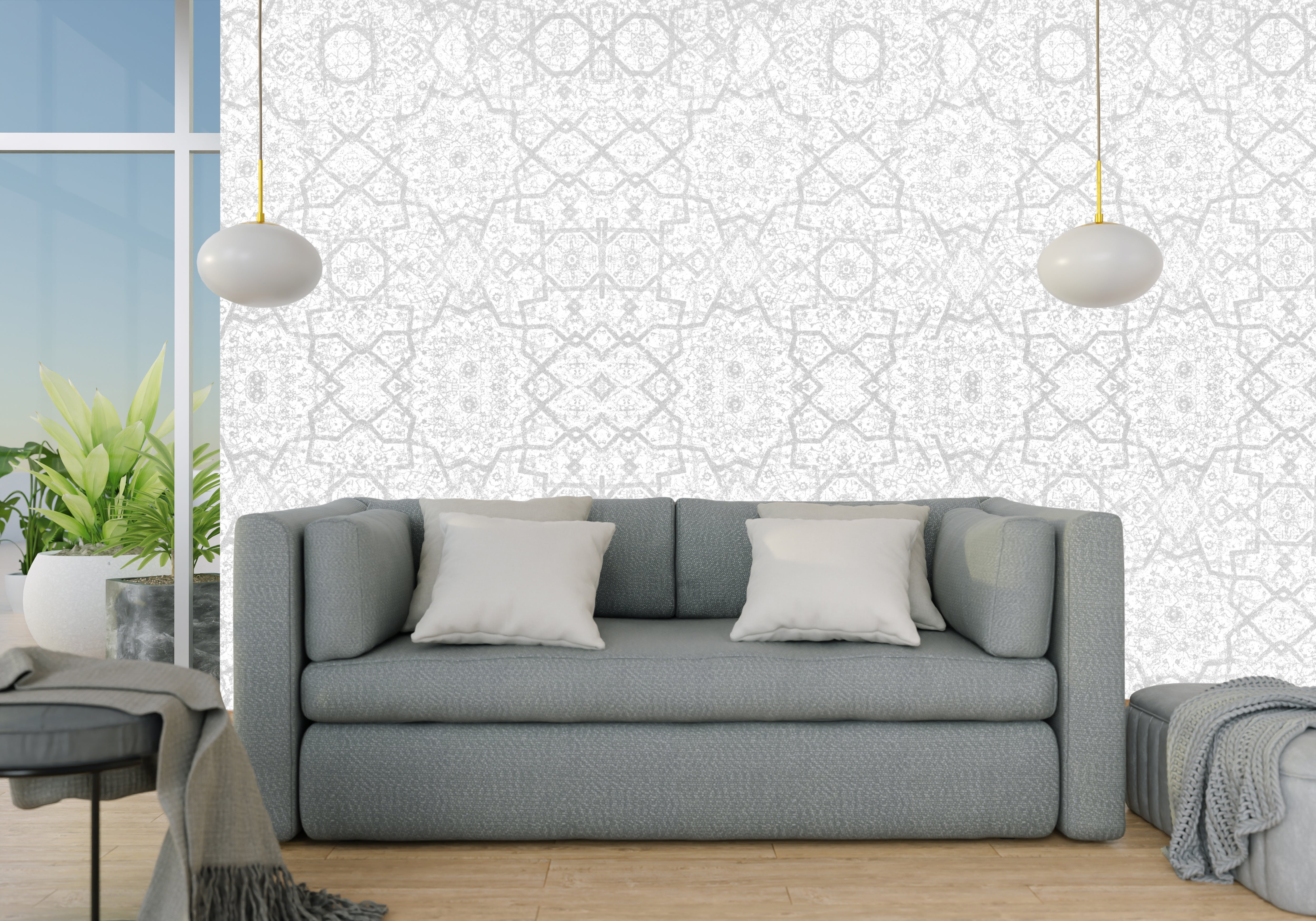 White Edgar Design Wallpaper - For Inviting Spaces