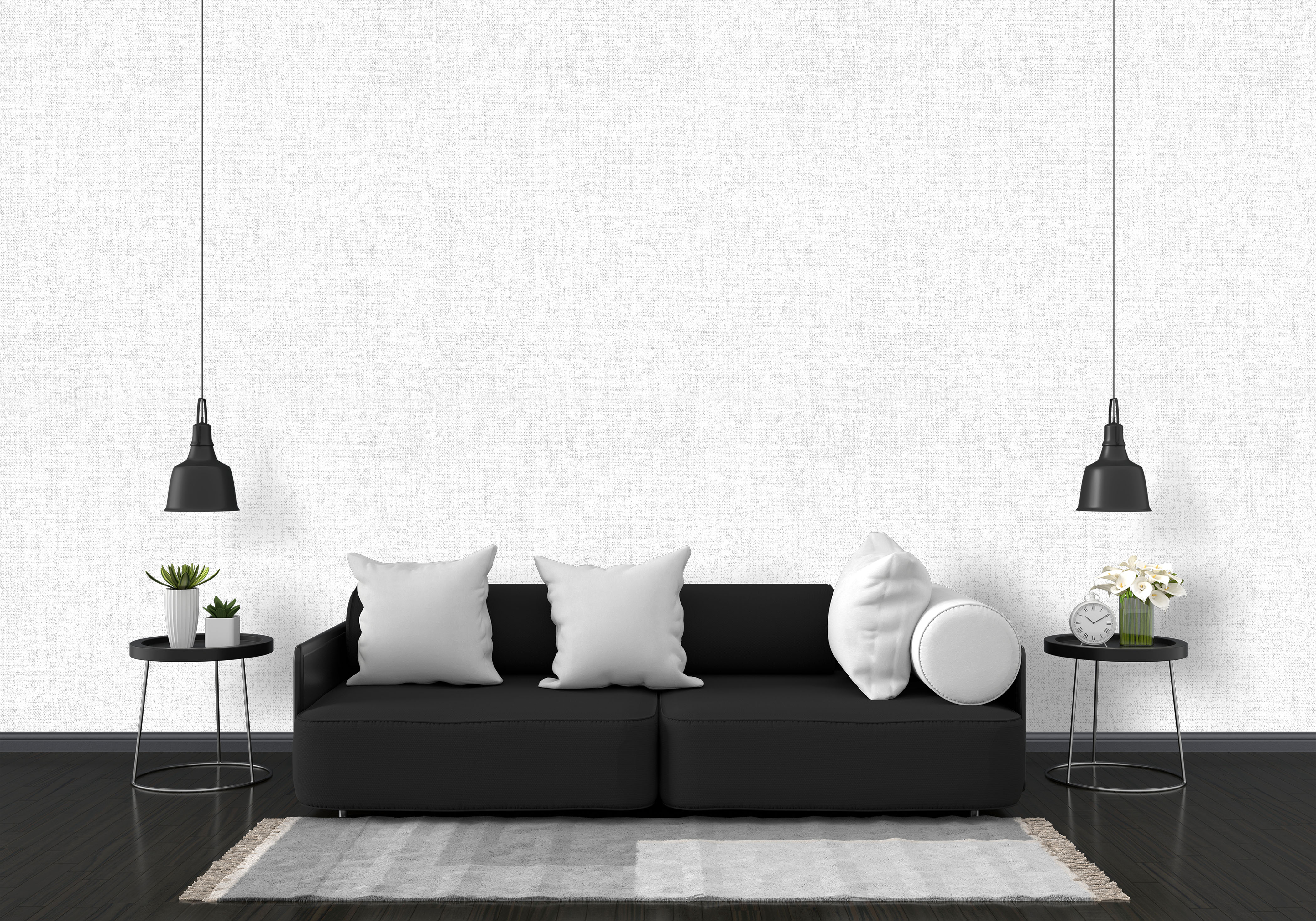 Crisp White Linen Texture Wallpaper: Modern Minimalist Design for Bright & Serene Interiors