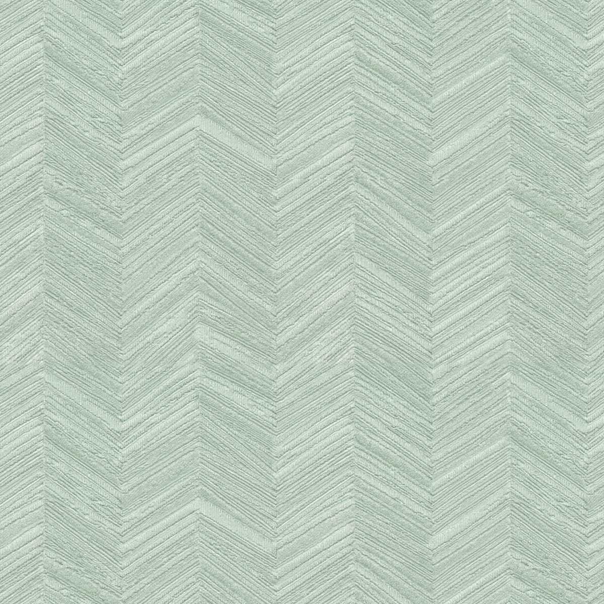 A textured green wallpaper with a herringbone pattern.