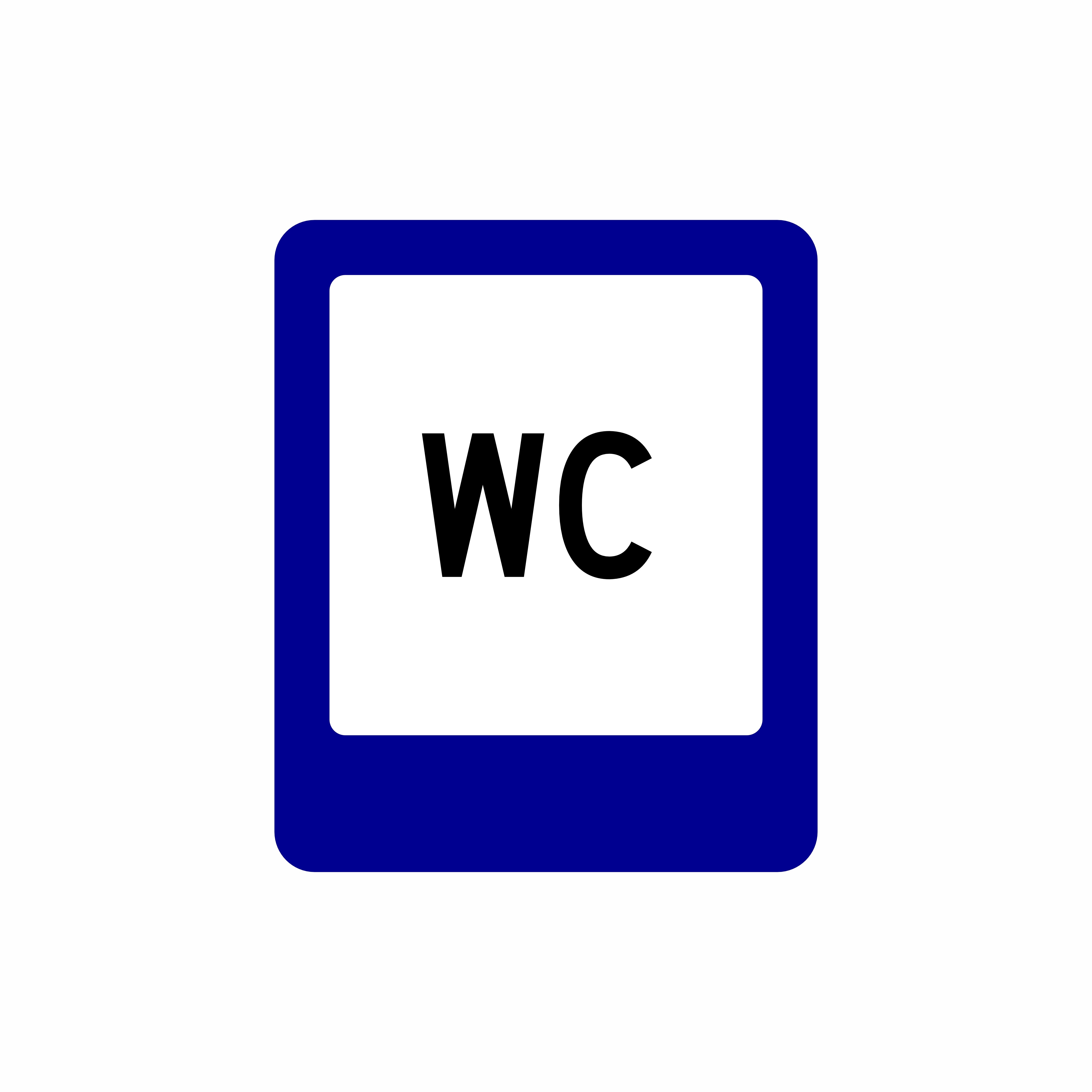 Blue "WC" Toilet Sign Wallpaper - Restroom Decal, Size (15x15) Inches, Vishal Wallpapers, Vishal productions