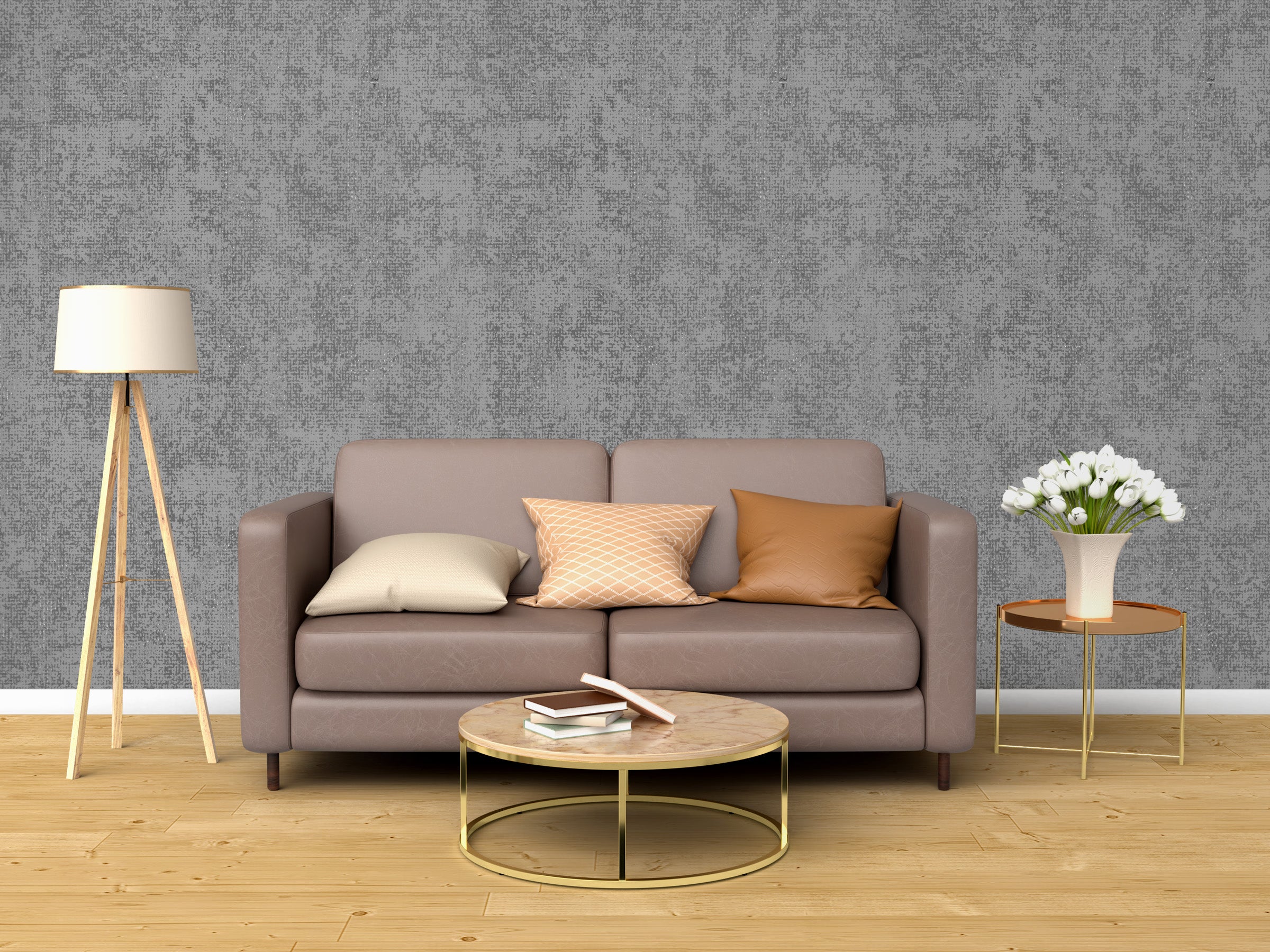 Grey Textured Concrete Look Wallpaper