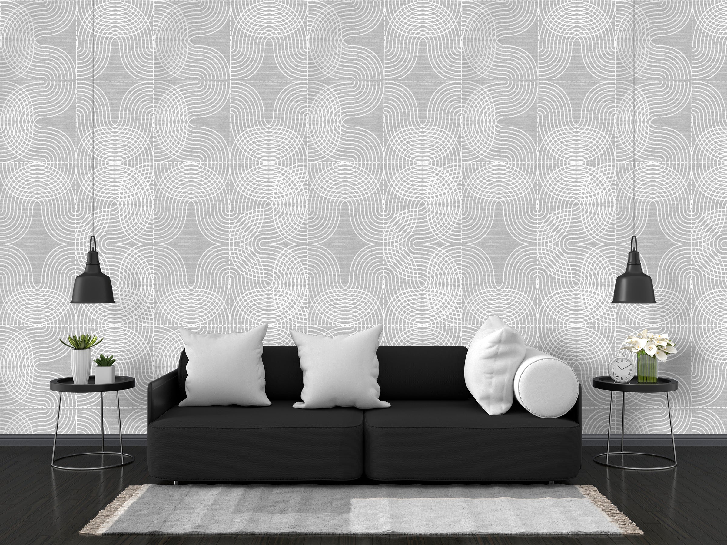 Grey Intersecting Circles Wallpaper