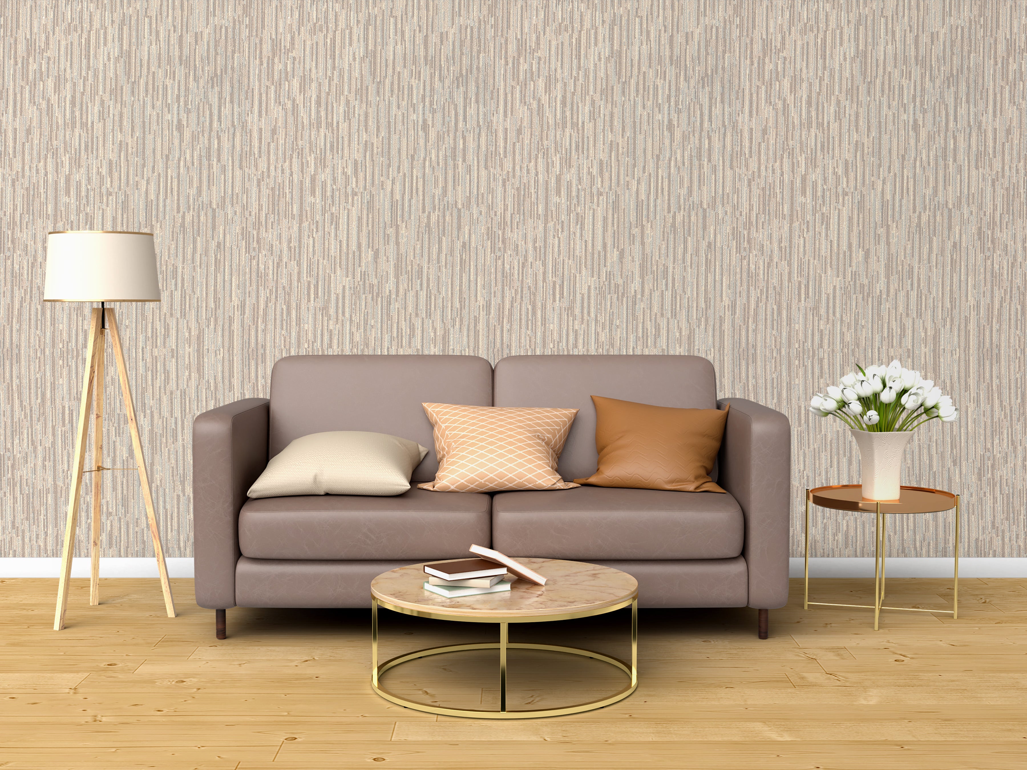 Brown Striped Texture Wallpaper