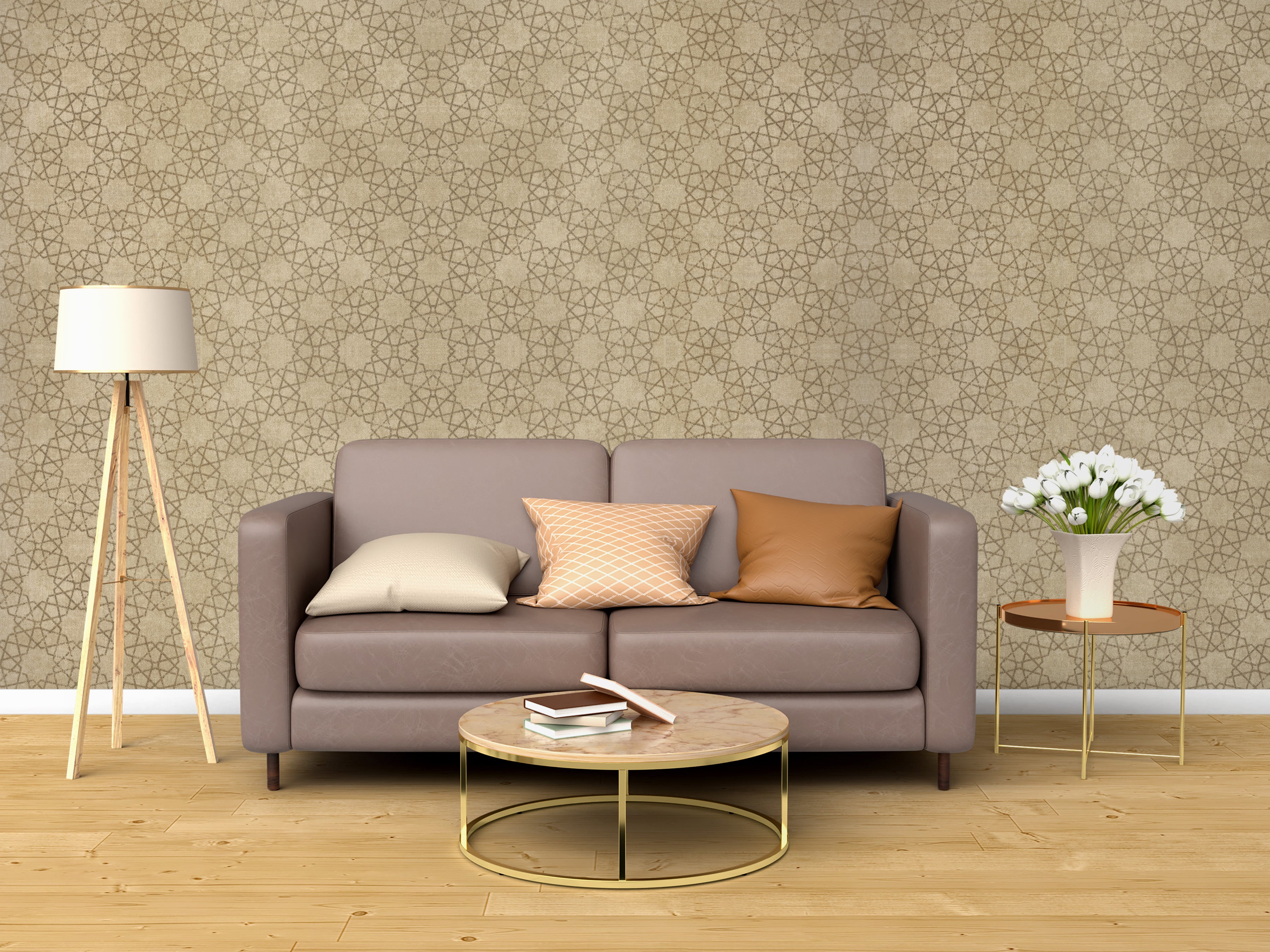 Multicolor Distressed Plaid Wallpaper