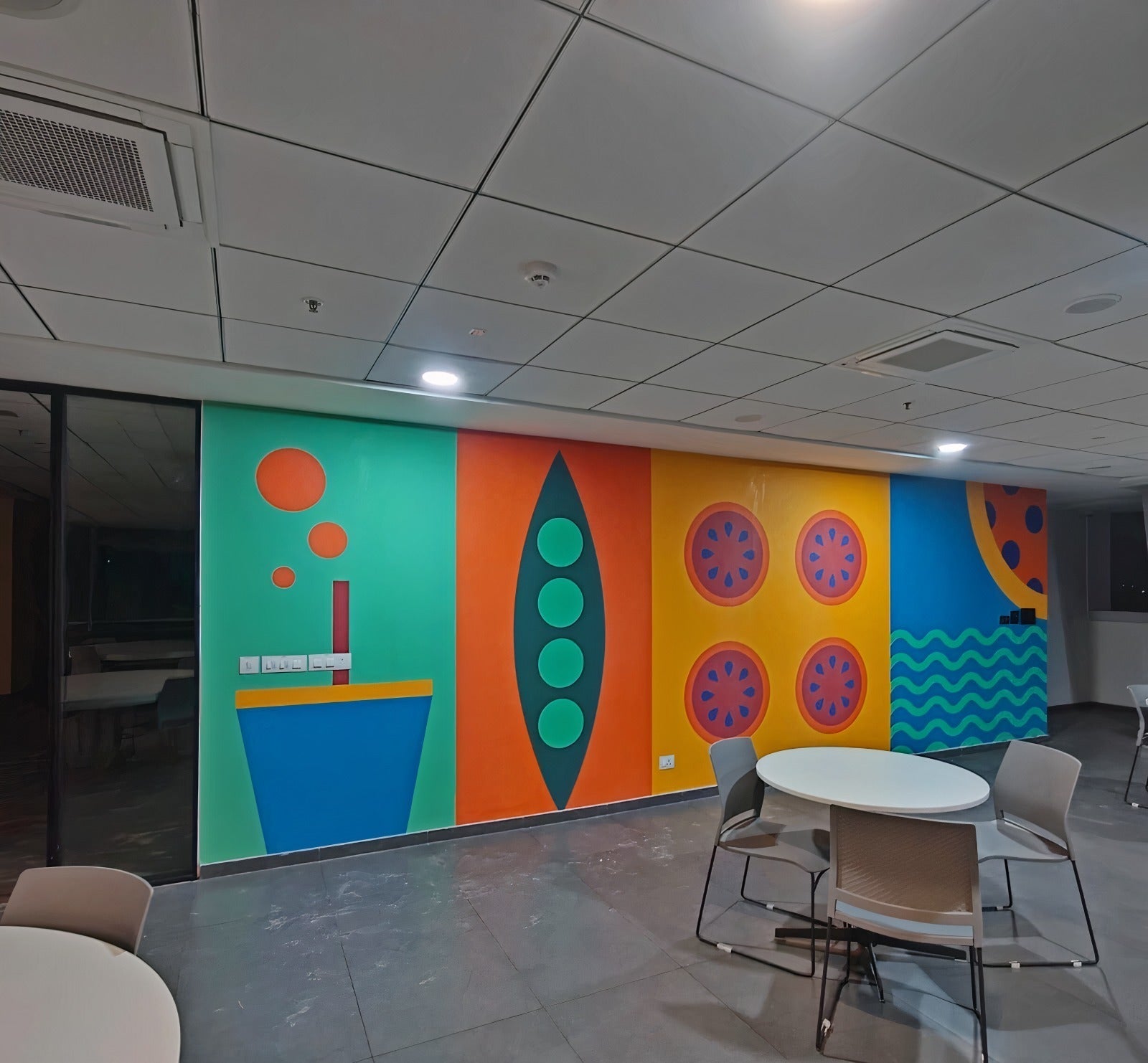 Modern Art Abstract Wallpaper and Airport Signage Pack - Colorful Wall Graphic and Directional Decals for Creative Spaces, vishal wallpapers