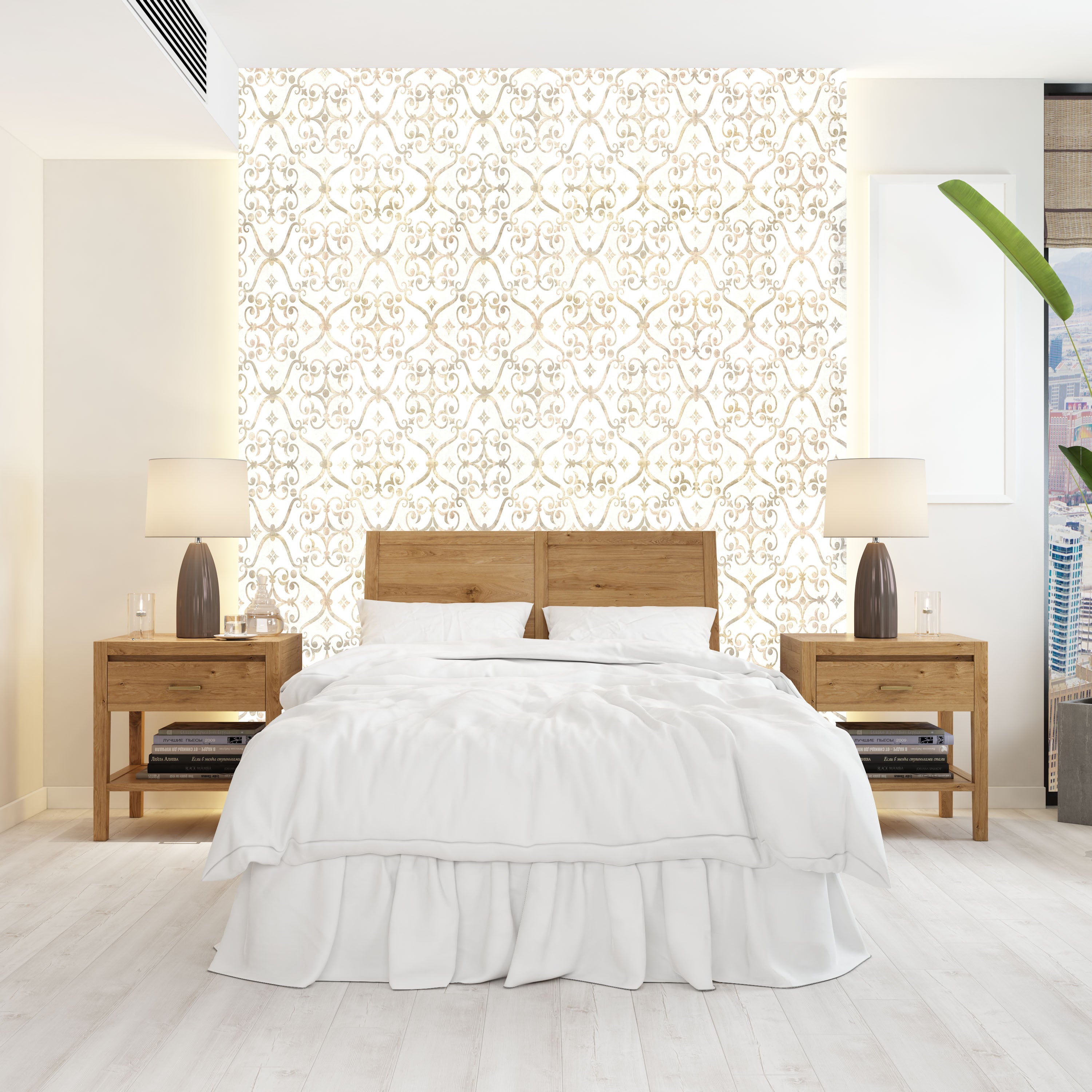 Orange White - Subtle Elegance and Modern Style Wallpaper for Living Rooms and Bedrooms