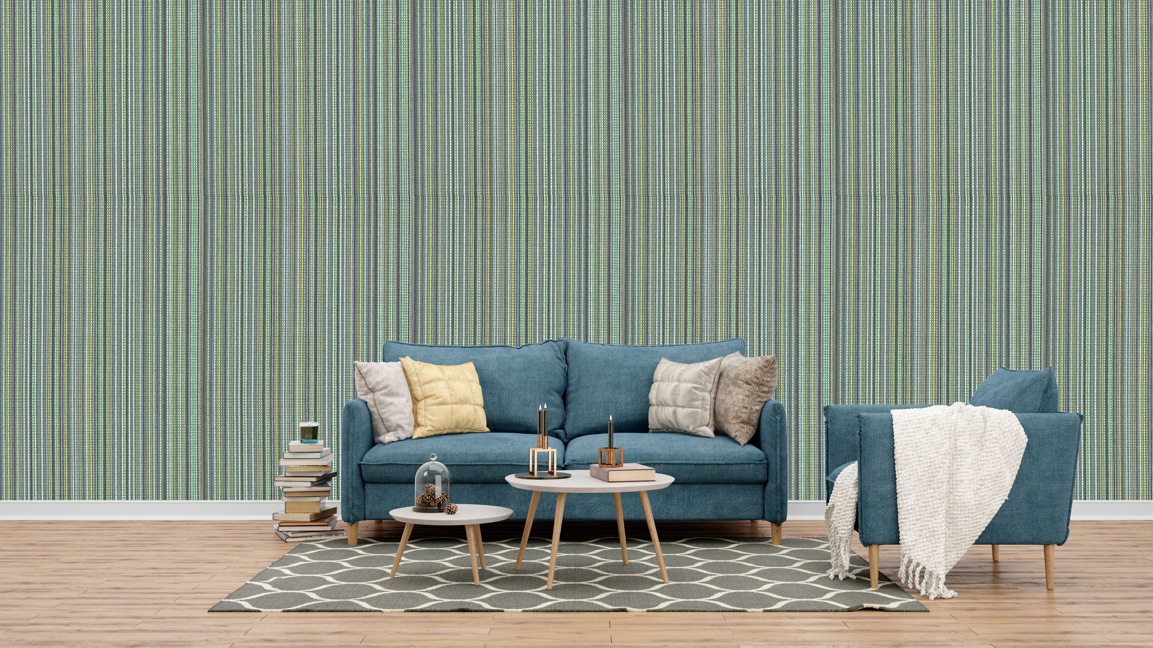 Green and Grey Striped Texture Wallpaper, Yellow Airport Navigation Signage Pack - Modern Decor and Wayfinding Wall Decals