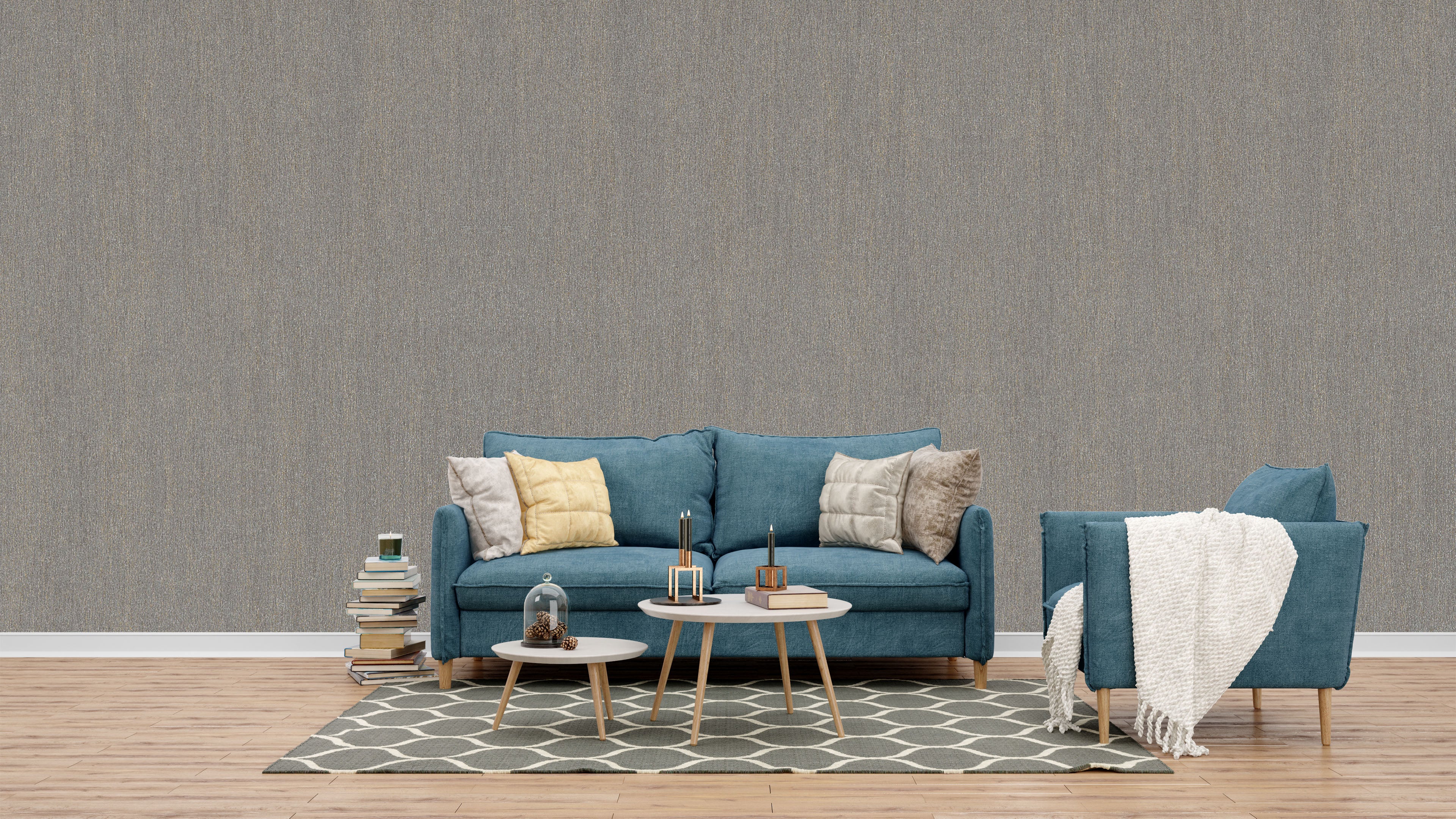 Subtle Elegance and Modern Style Wallpaper for Living Rooms and Bedrooms - Basalt Grey