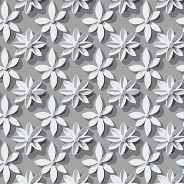The Floral Wallpaper - Abstract Floral Silhouette Seamless Pattern - Grey & White Petal Design