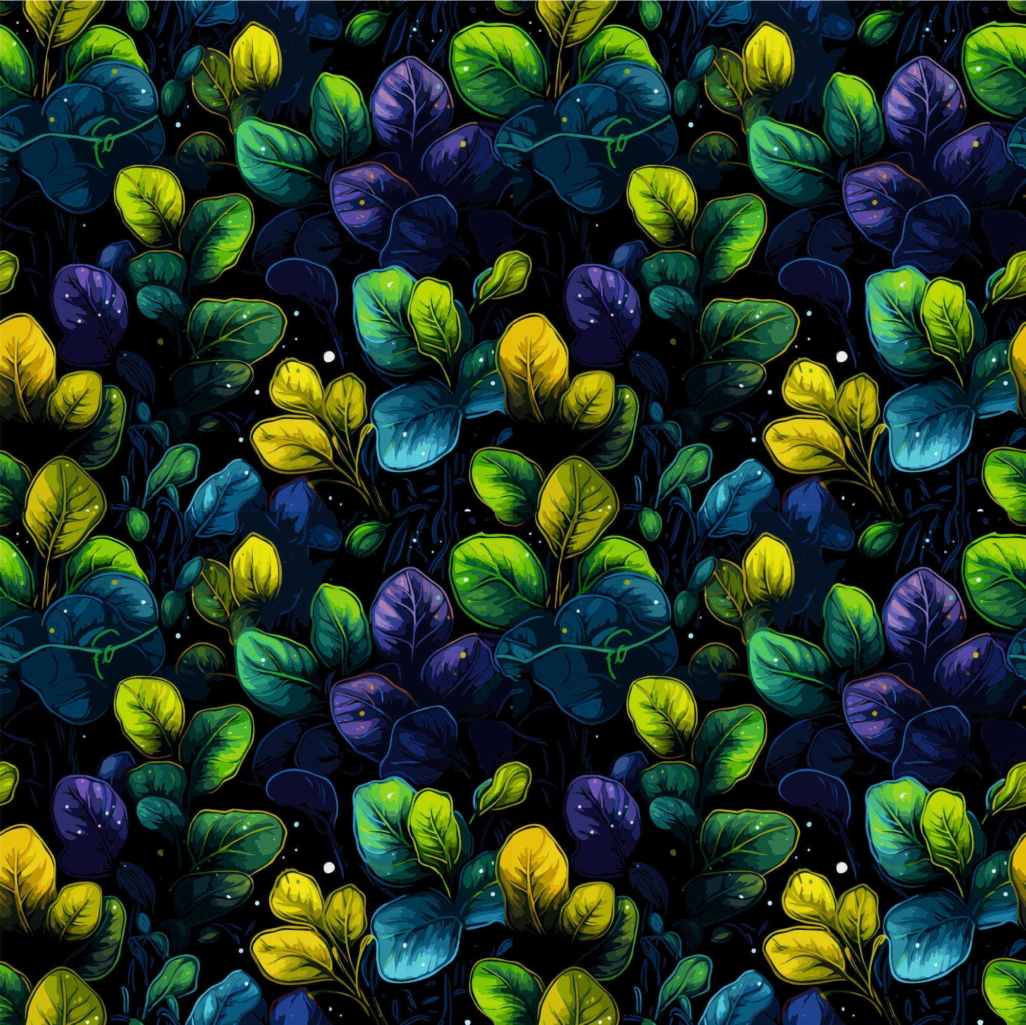The Floral Wallpaper - Emerald & Gold Botanical Leaves Seamless Pattern - Jewel Tone Foliage