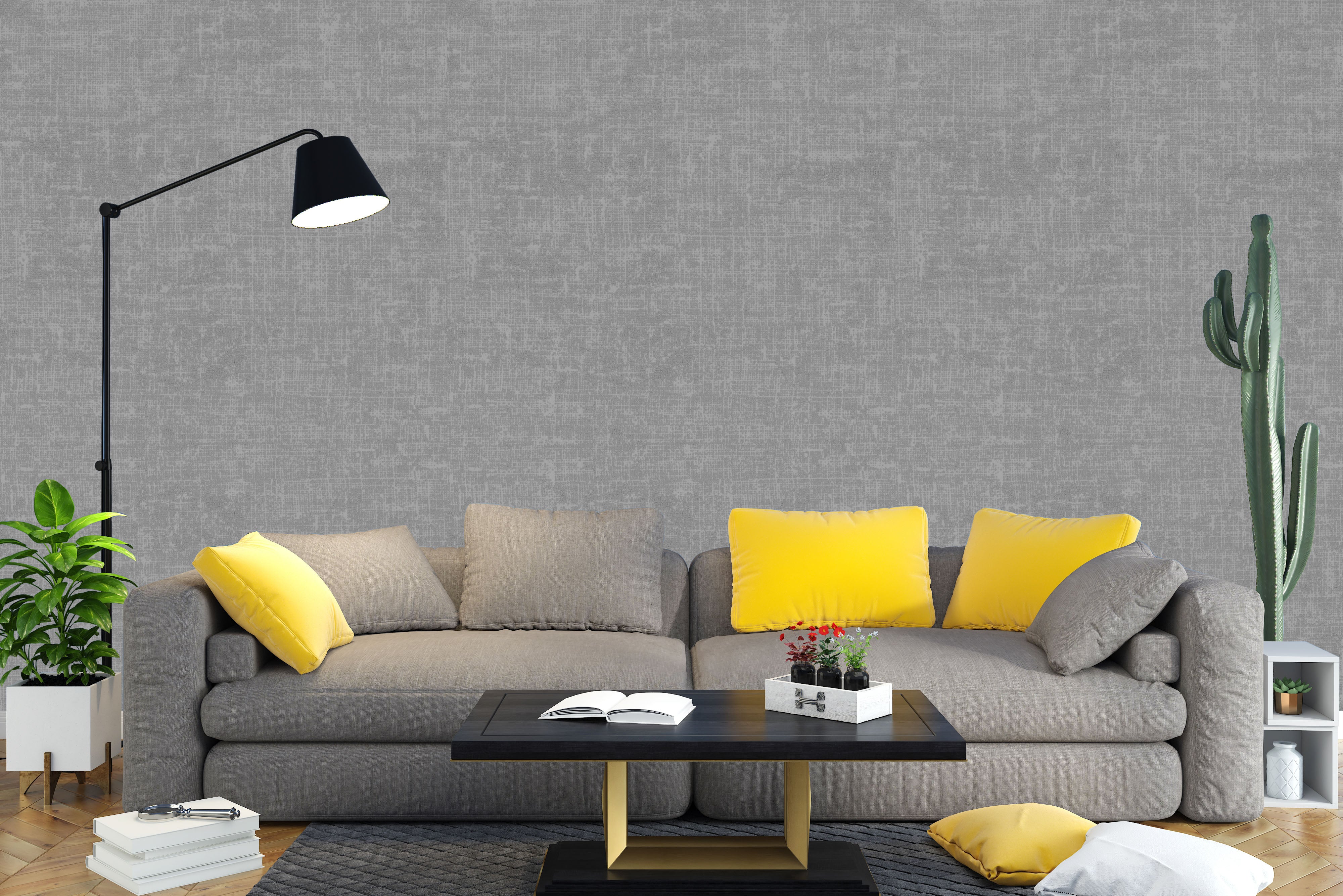 Dark gray textured fabric with subtle patterns