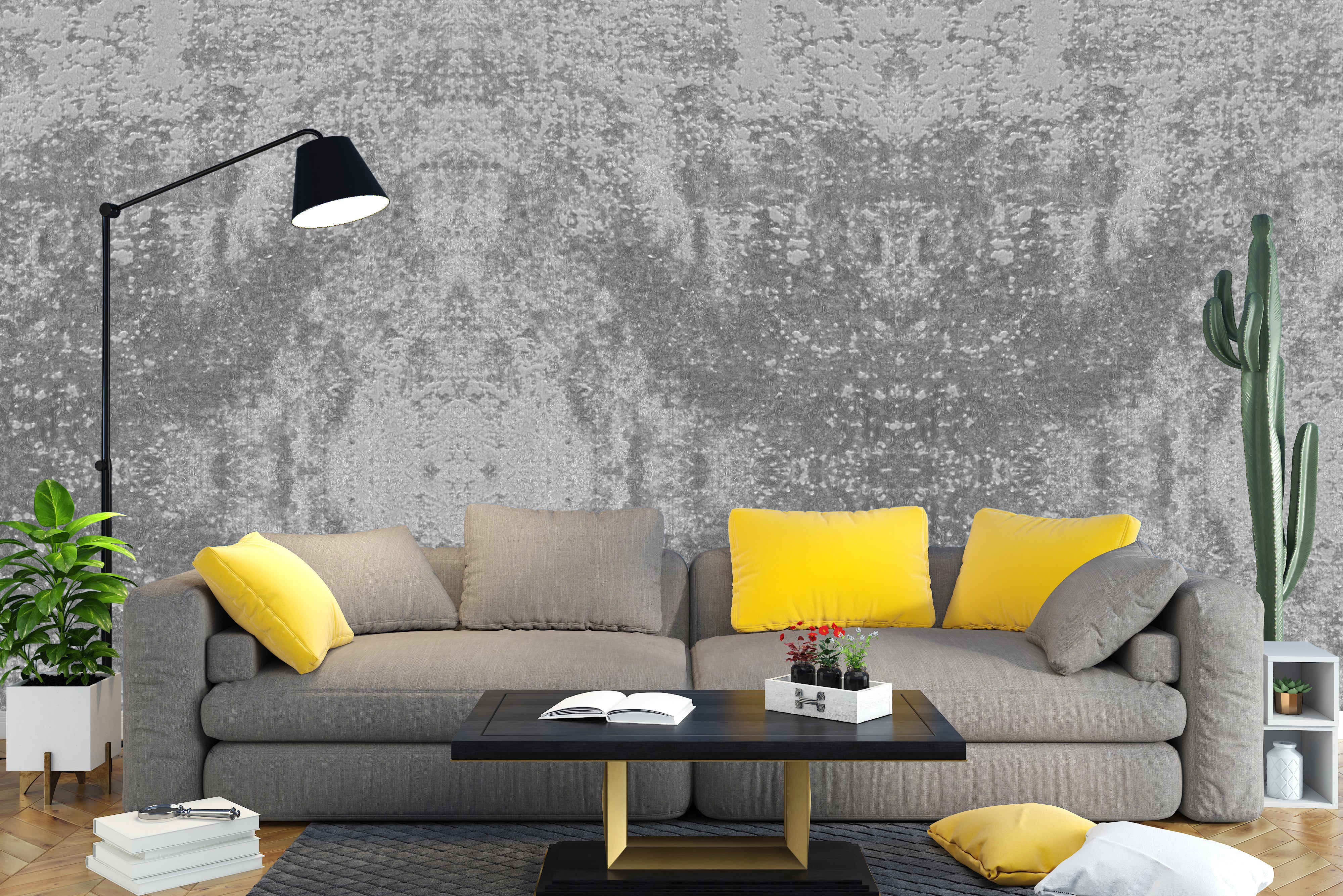 Dark gray concrete wall with a subtle pattern.