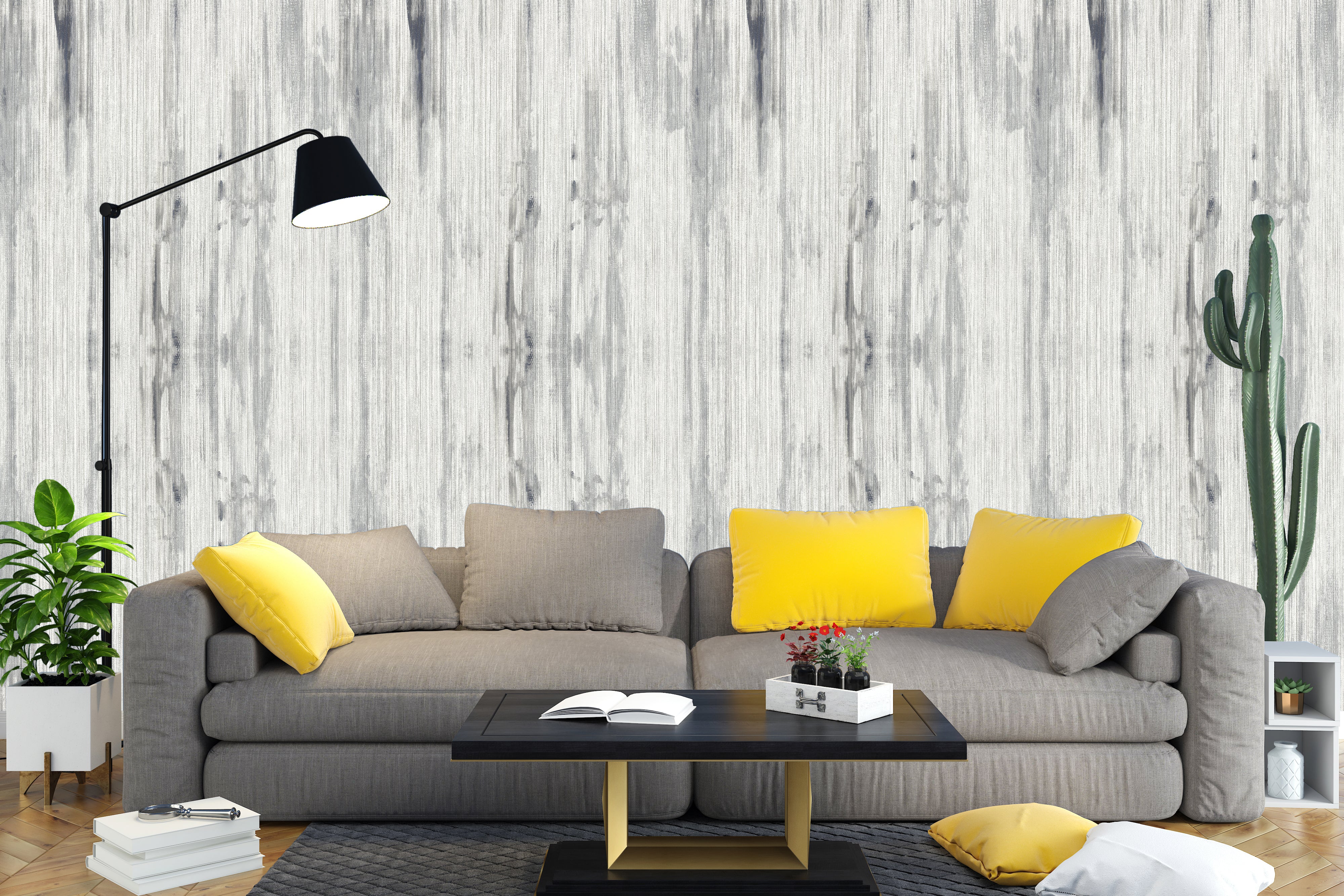 Subtle White & Gray Vertical Brushstroke Wallpaper for Modern Decor