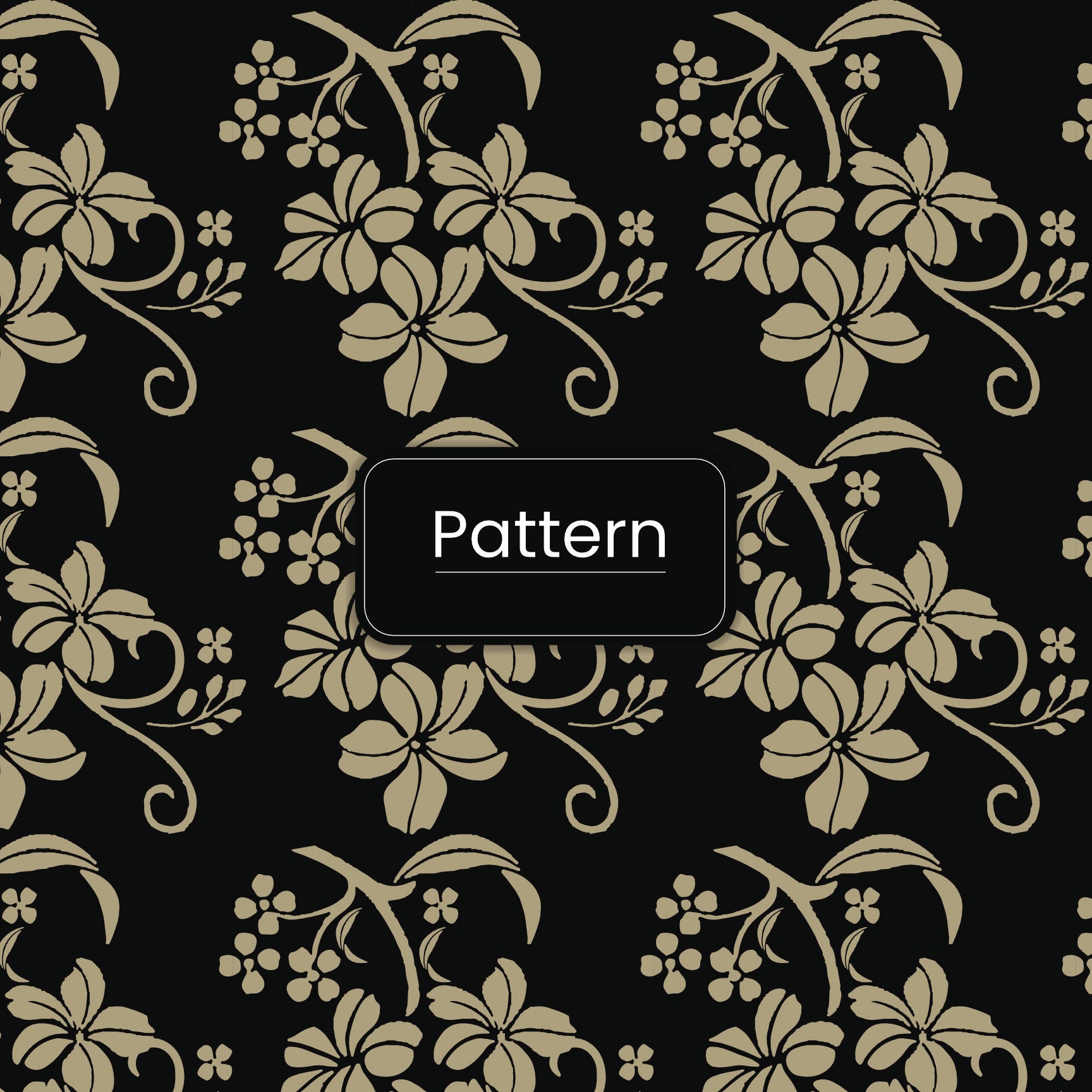 The Floral Wallpaper - Golden Floral Vine Seamless Pattern - Elegant Botanical Design on Dark Grey