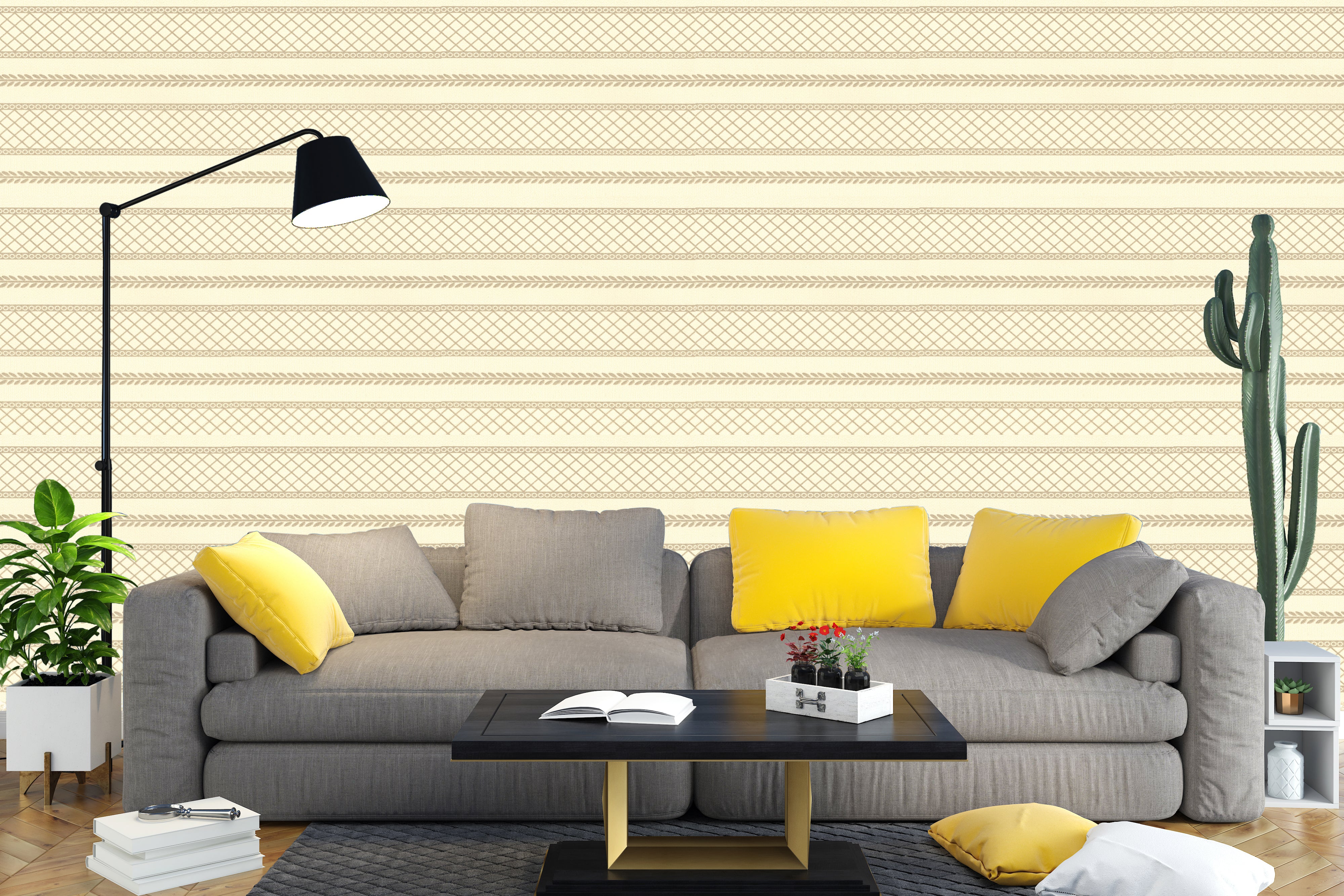 Geometric pattern of light beige squares on a cream background