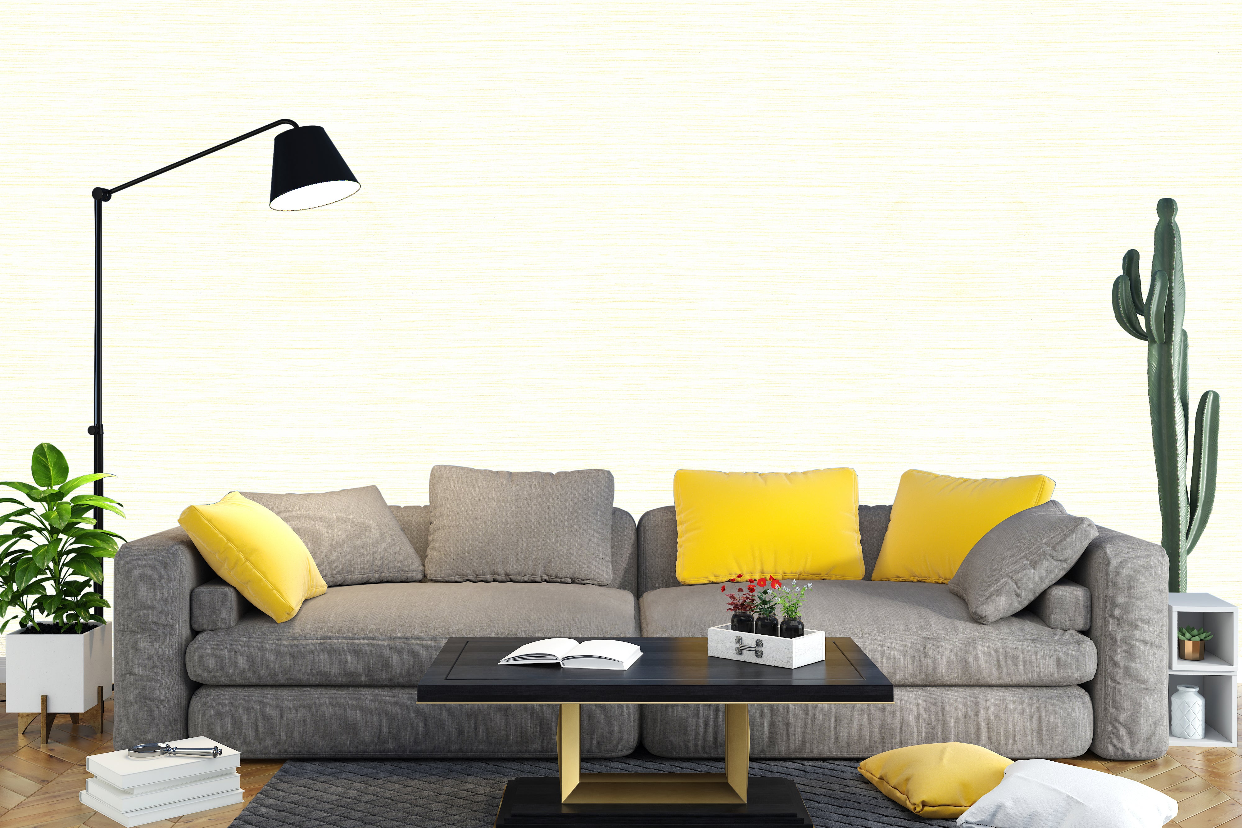 Soft Cream Textured Wallpaper - Subtle Horizontal Lines for Modern Interiors