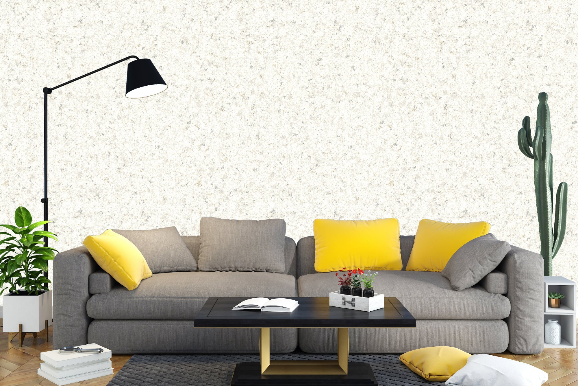 Bright Cream Flecked Wallpaper - Neutral Design for Inviting Spaces