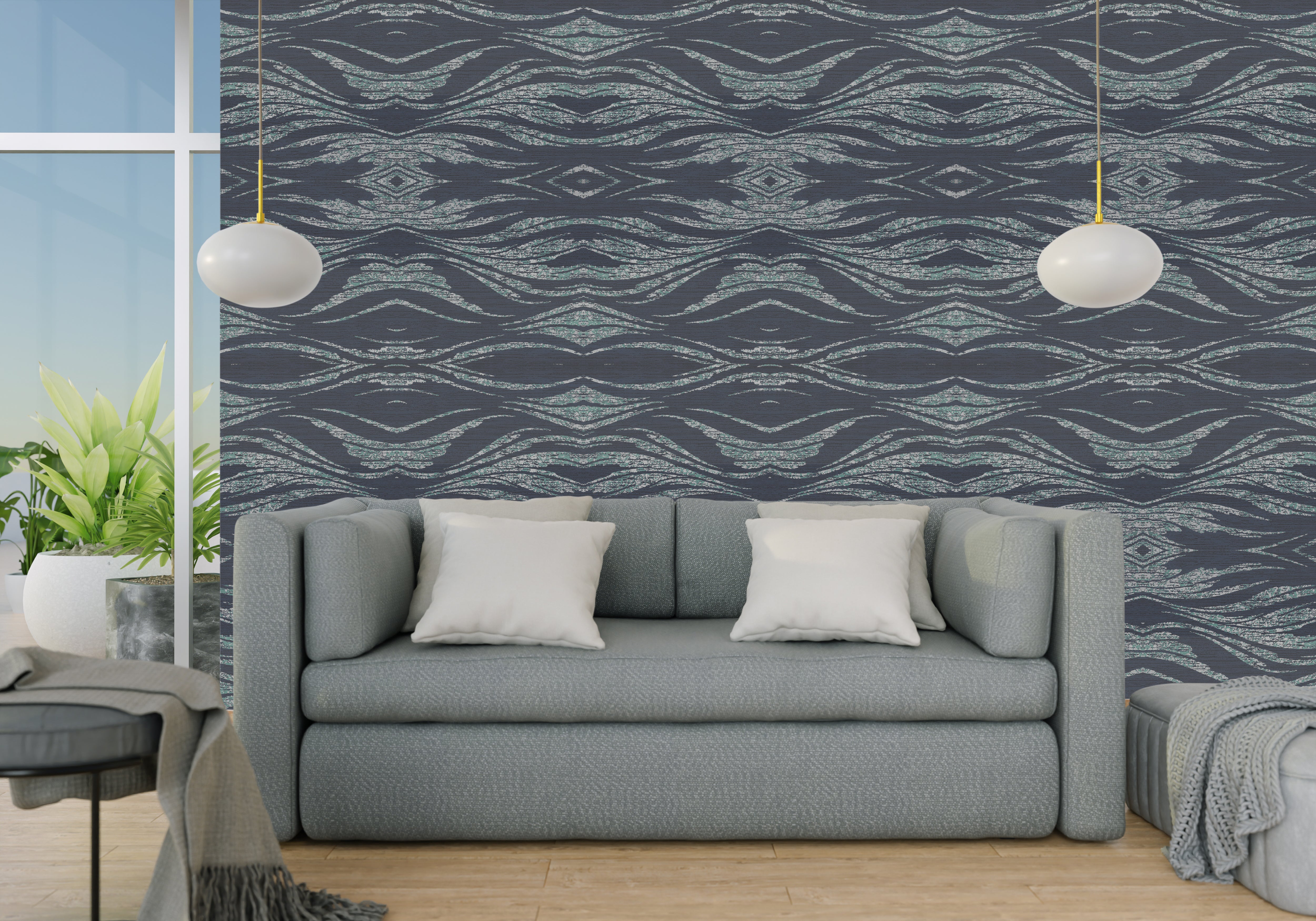 Asphalt Blue Design Wallpaper - For Inviting Spaces