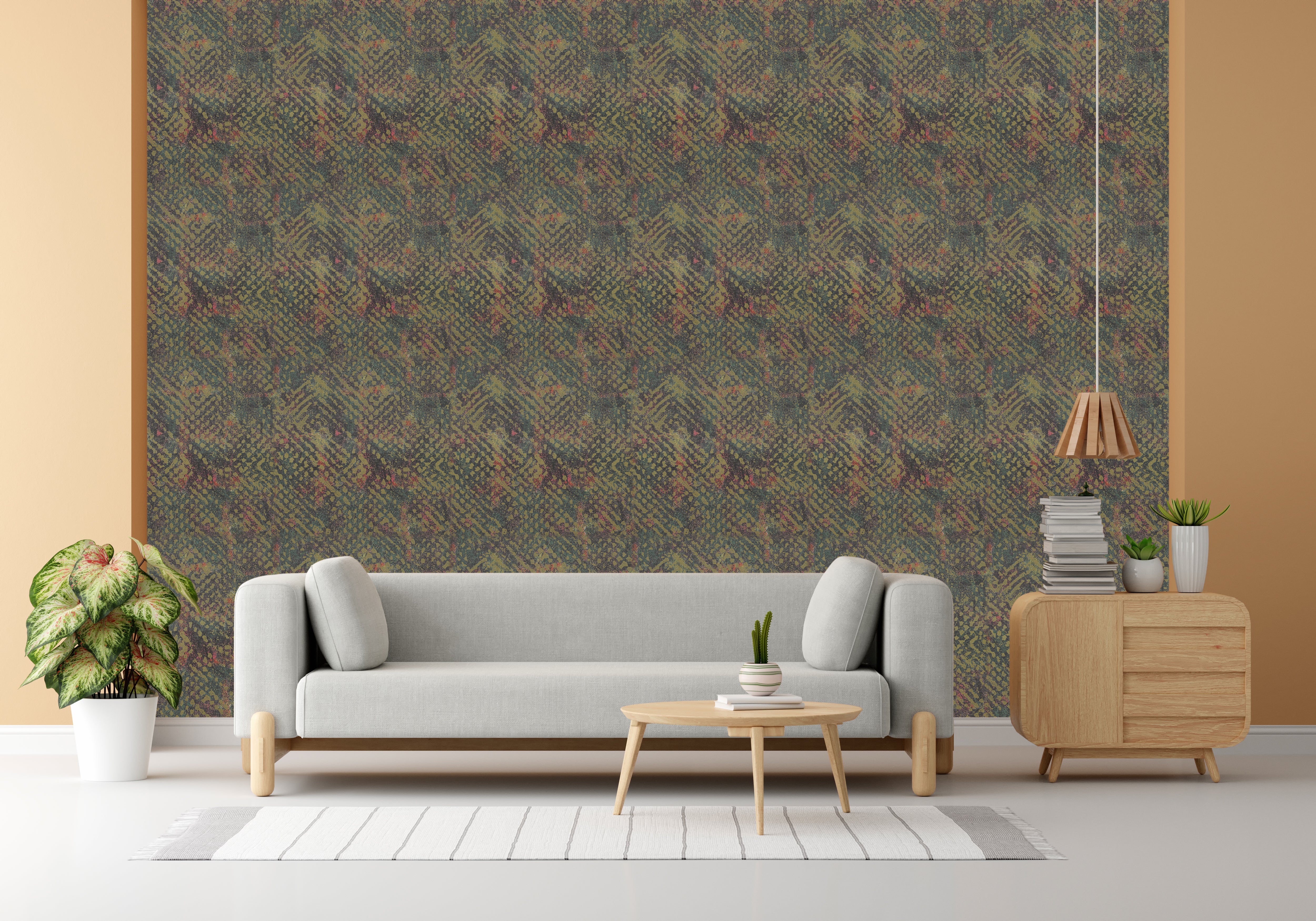 Olive Sapling Design Subtle Elegance Modern Style Wallpaper for Living Rooms Bedrooms