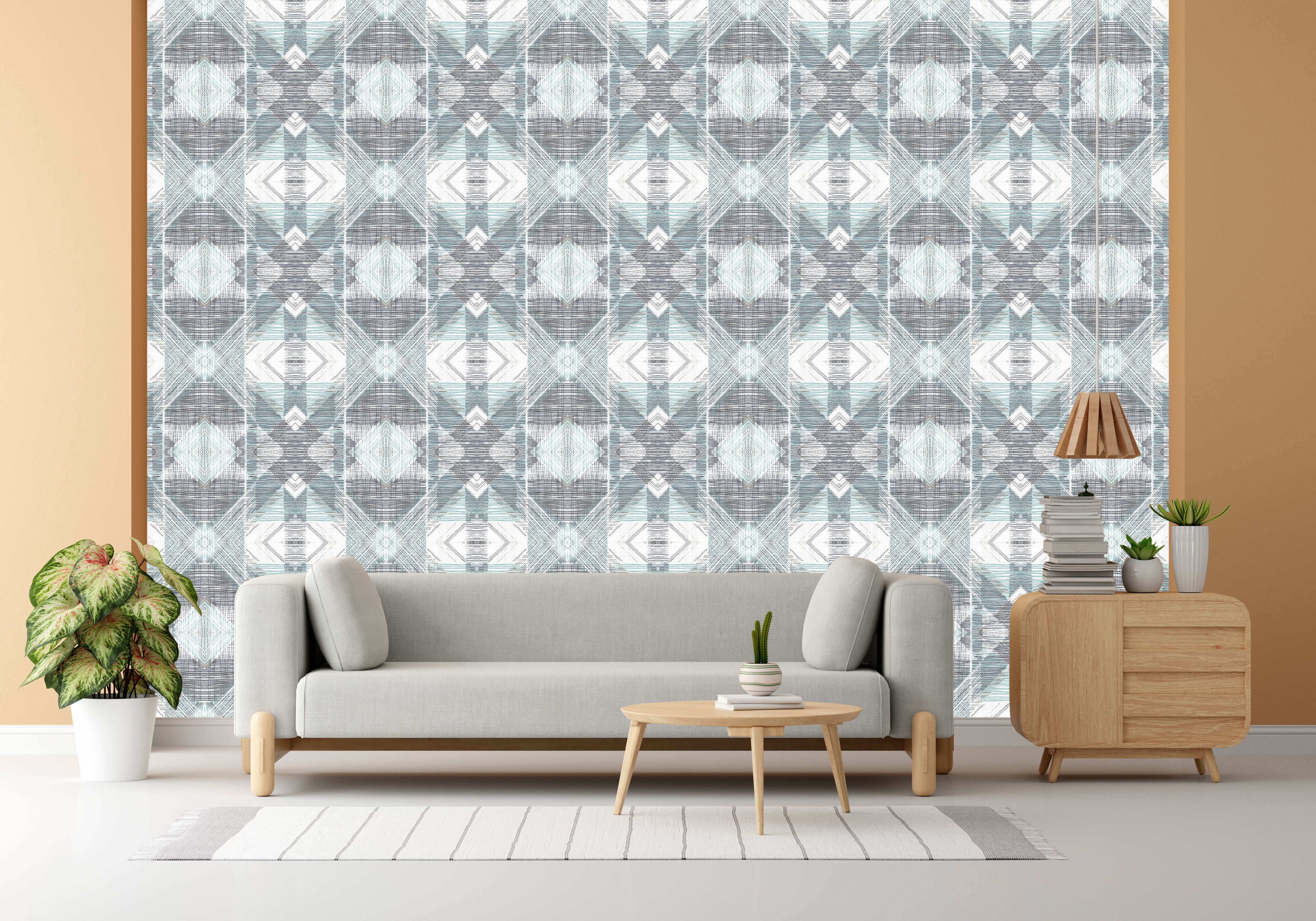 Chalk Blue Design Subtle Elegance Modern Style Wallpaper for Living Rooms Bedrooms