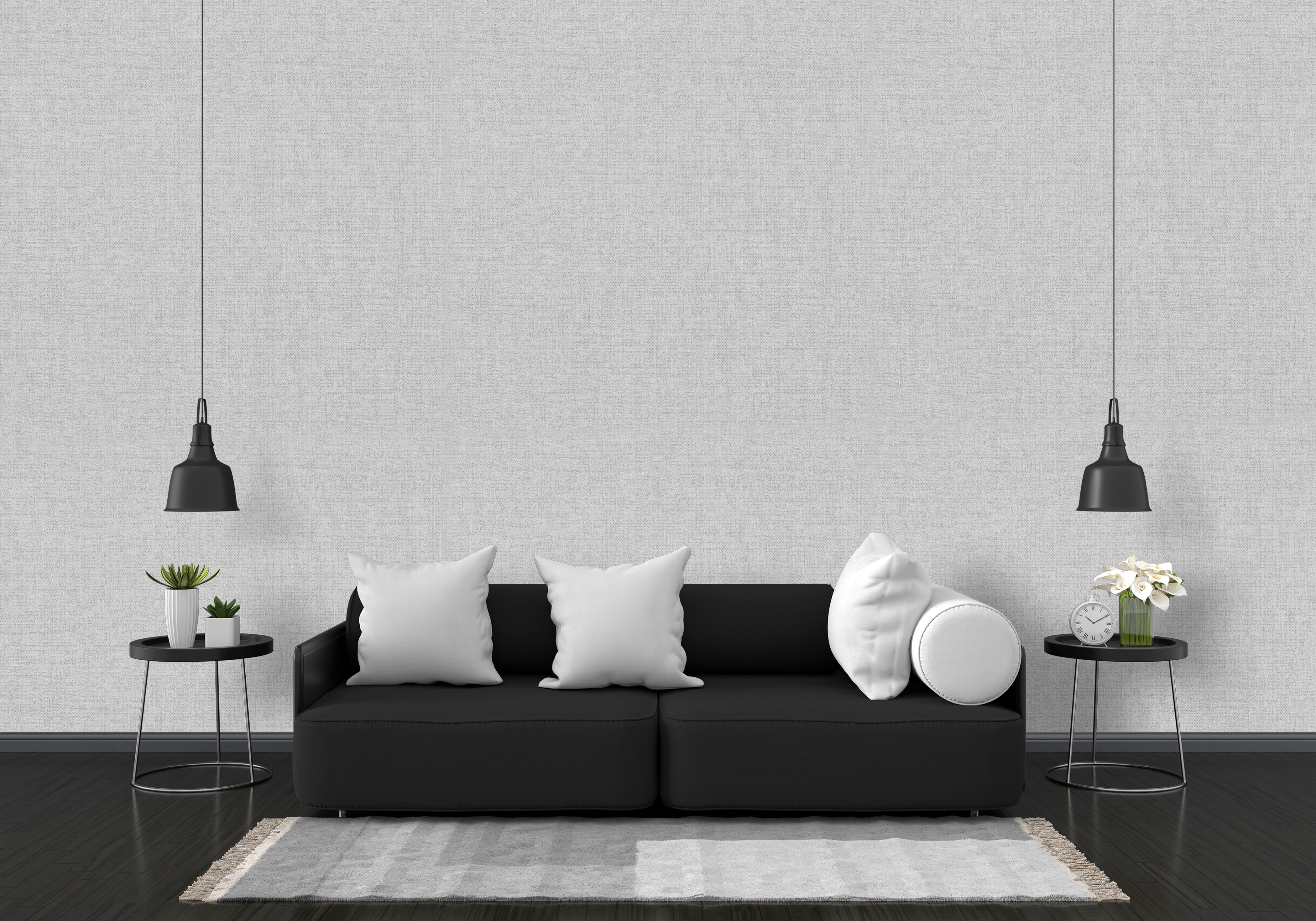 Light Grey Linen Texture Wallpaper: Modern & Serene Wall Decor for Contemporary Spaces