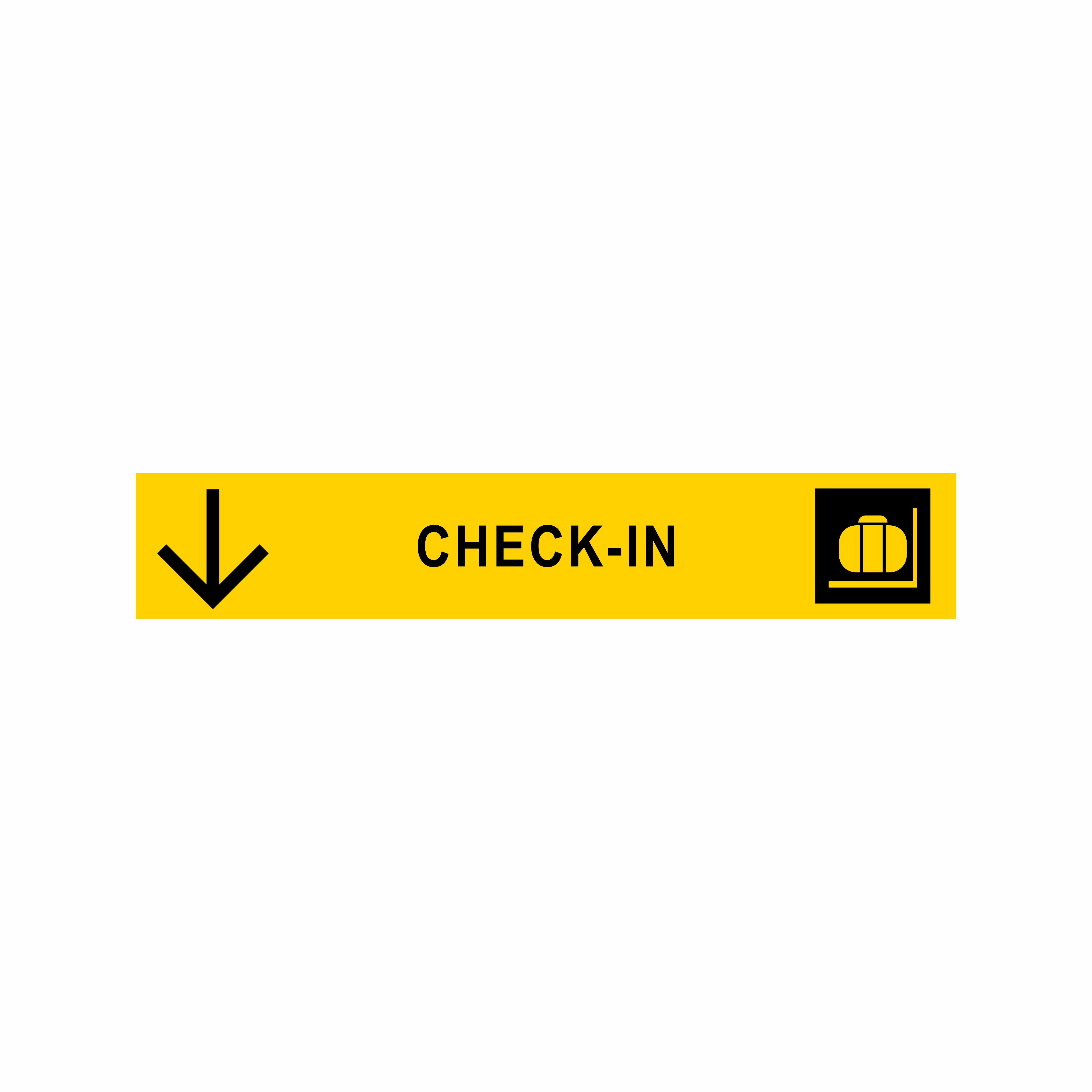 Yellow Check-In Directional Sign Wallpaper for Airports, Size 30