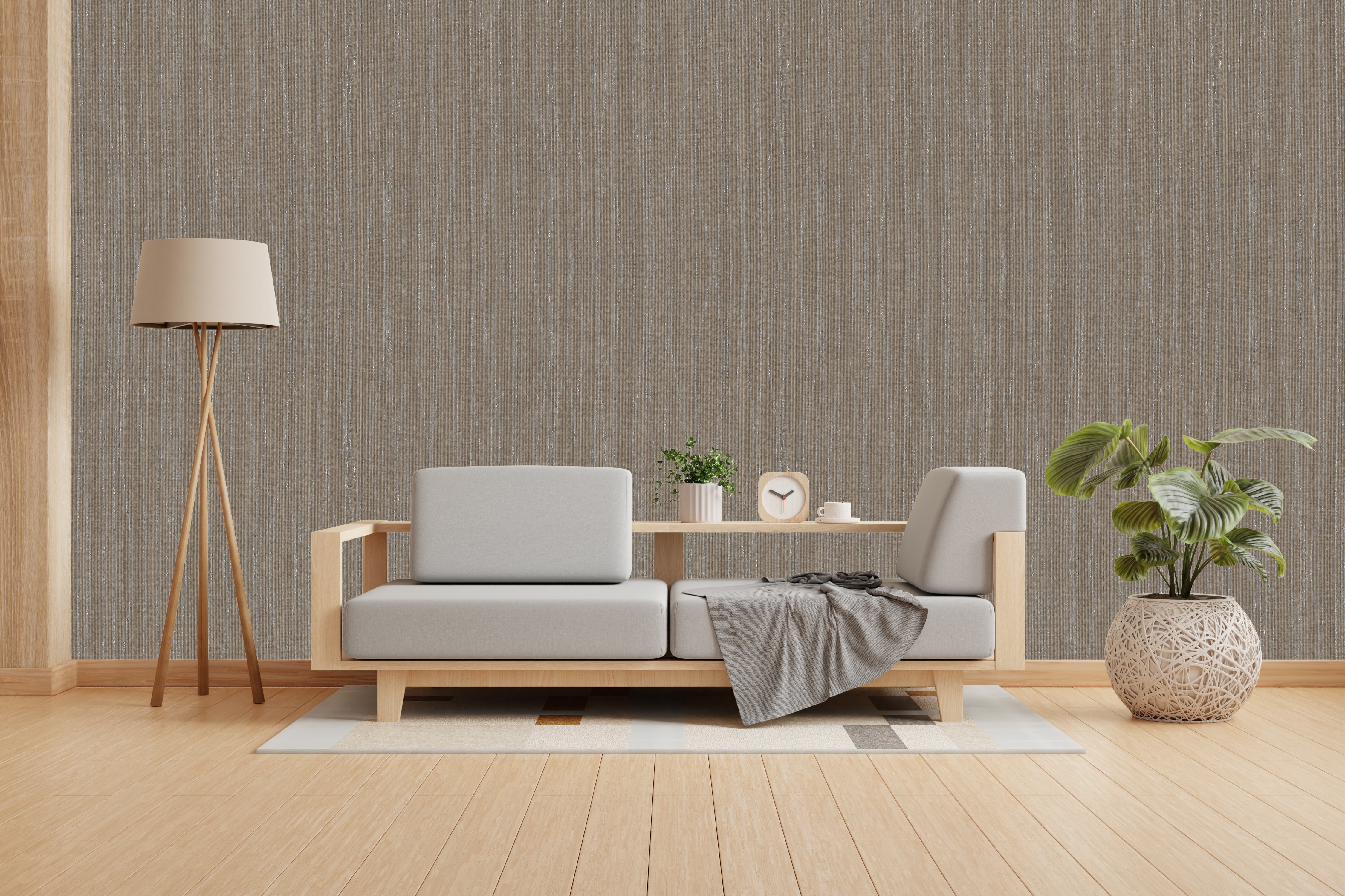 Gunmetal Beige Design Subtle Elegance Modern Style Wallpaper for Living Rooms Bedrooms