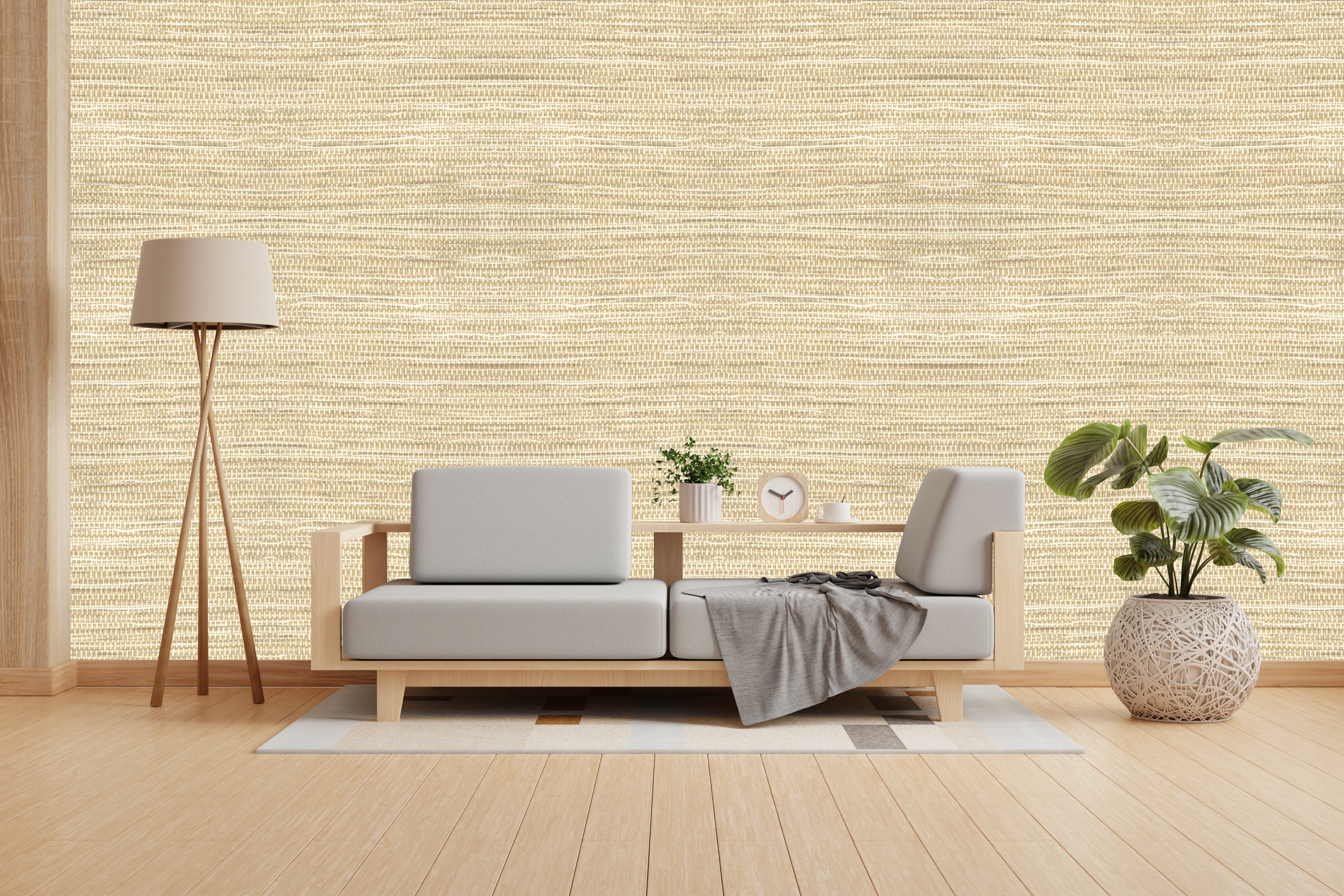 Banana Milkshake Design Subtle Elegance Modern Style Wallpaper for Living Rooms Bedrooms