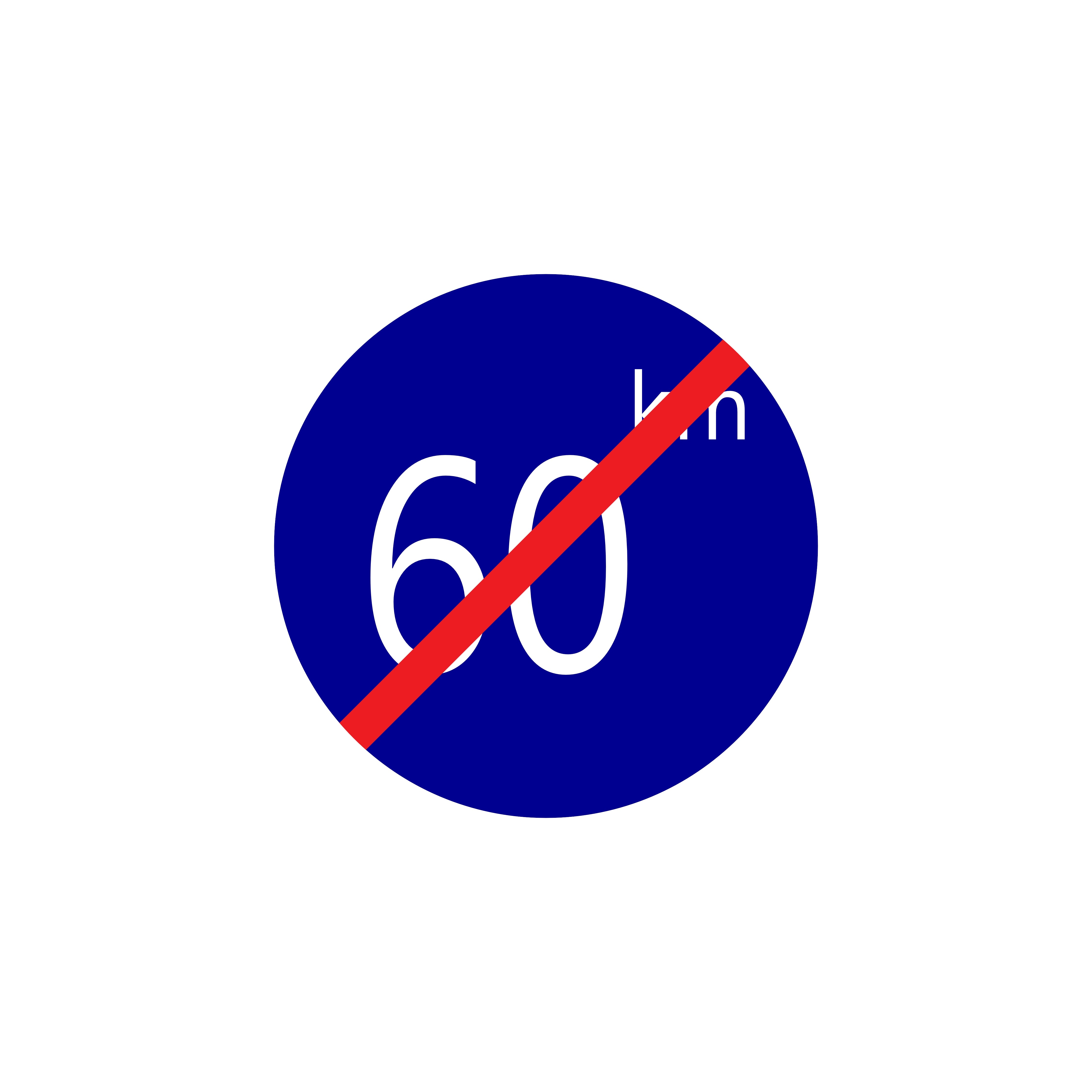 60 km/h Speed Limit Wallpaper - Blue and Red Prohibition Sign, Size (15x15) Inches