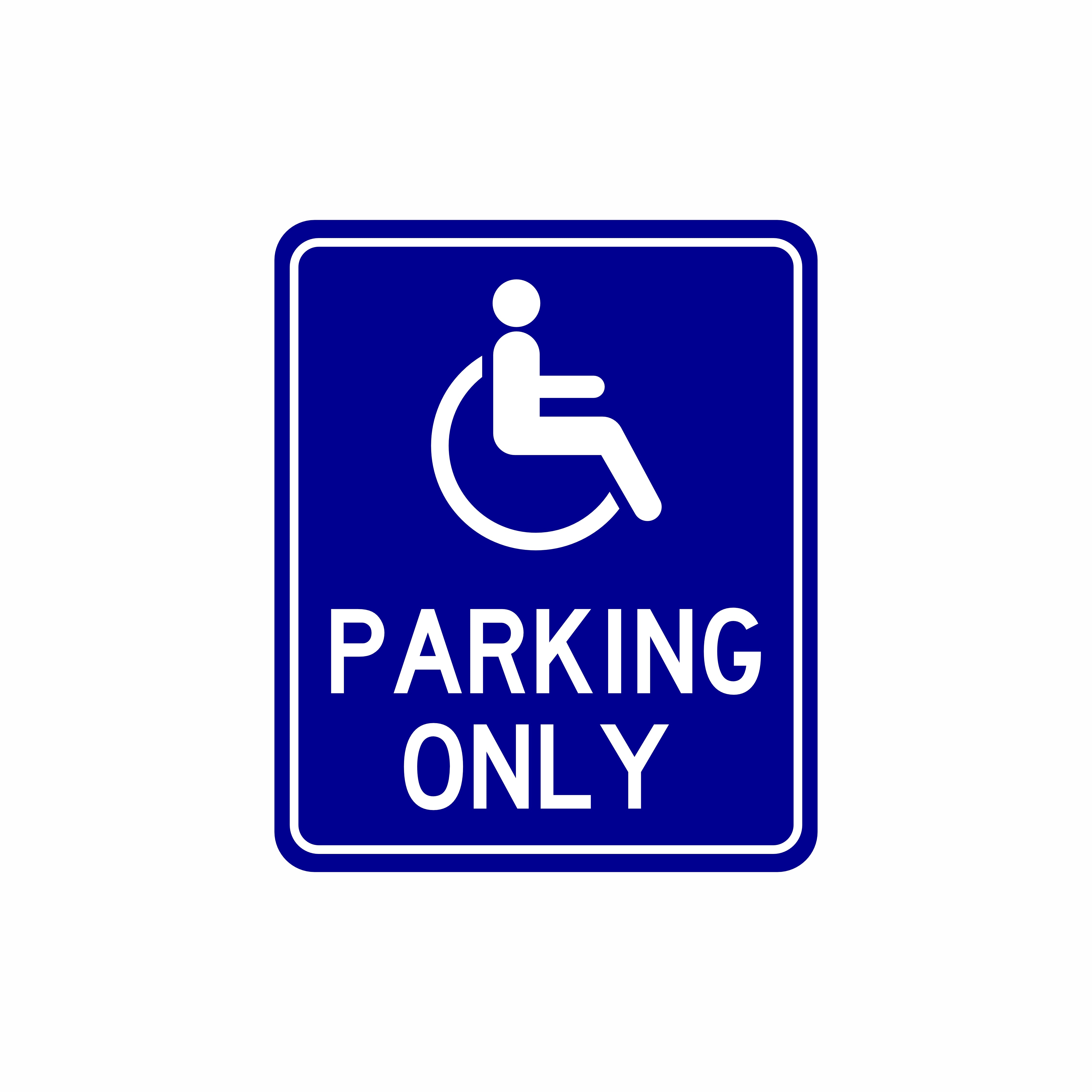 Blue Wheelchair Parking Only Sign Wallpaper, Size (15x15) Inches