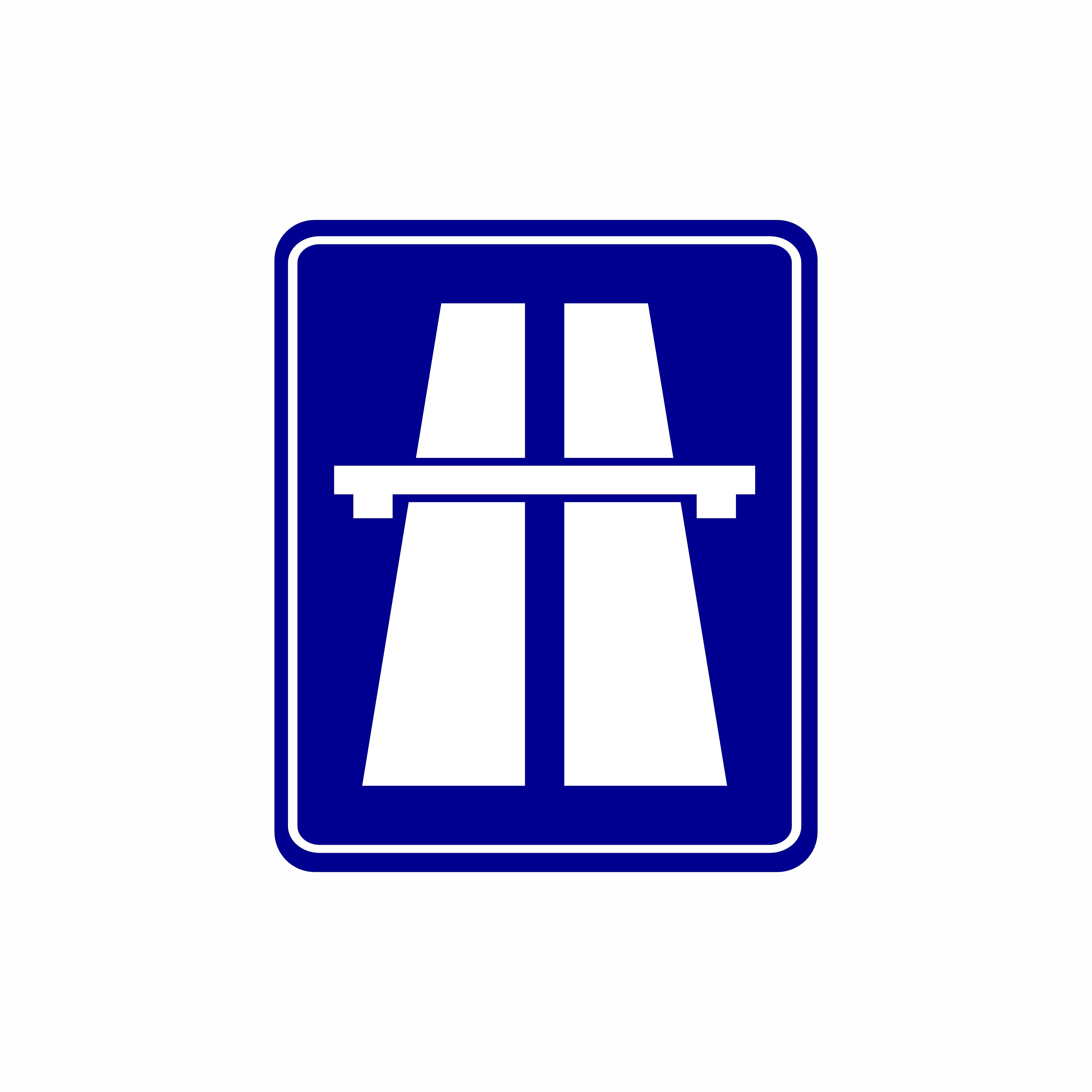 Blue Rectangular Motorway - Highway Sign Wallpaper, Size (15x15) Inches