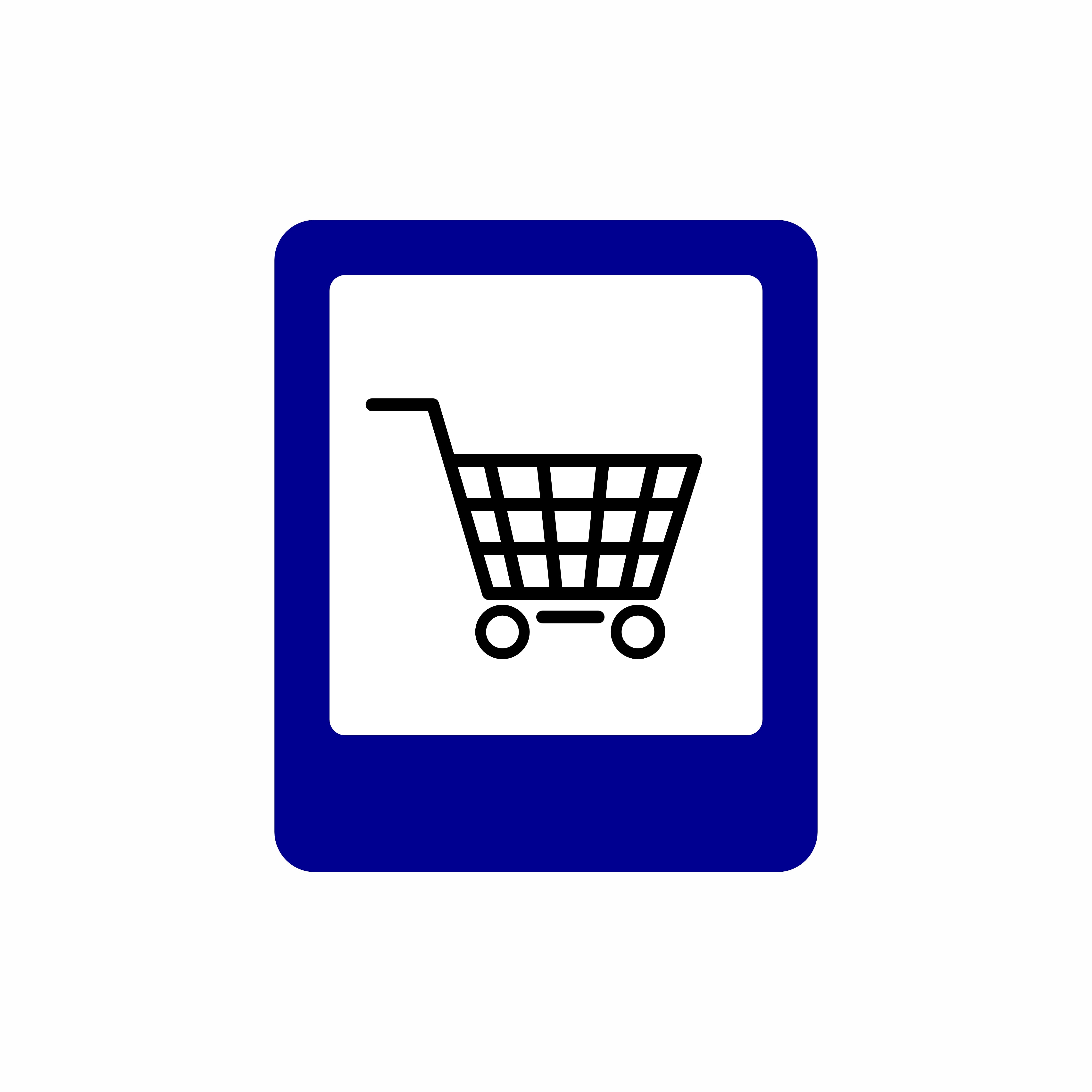 Blue Shopping Cart Sign Wallpaper - Retail and Shopping Decal, Size (15x15) Inches