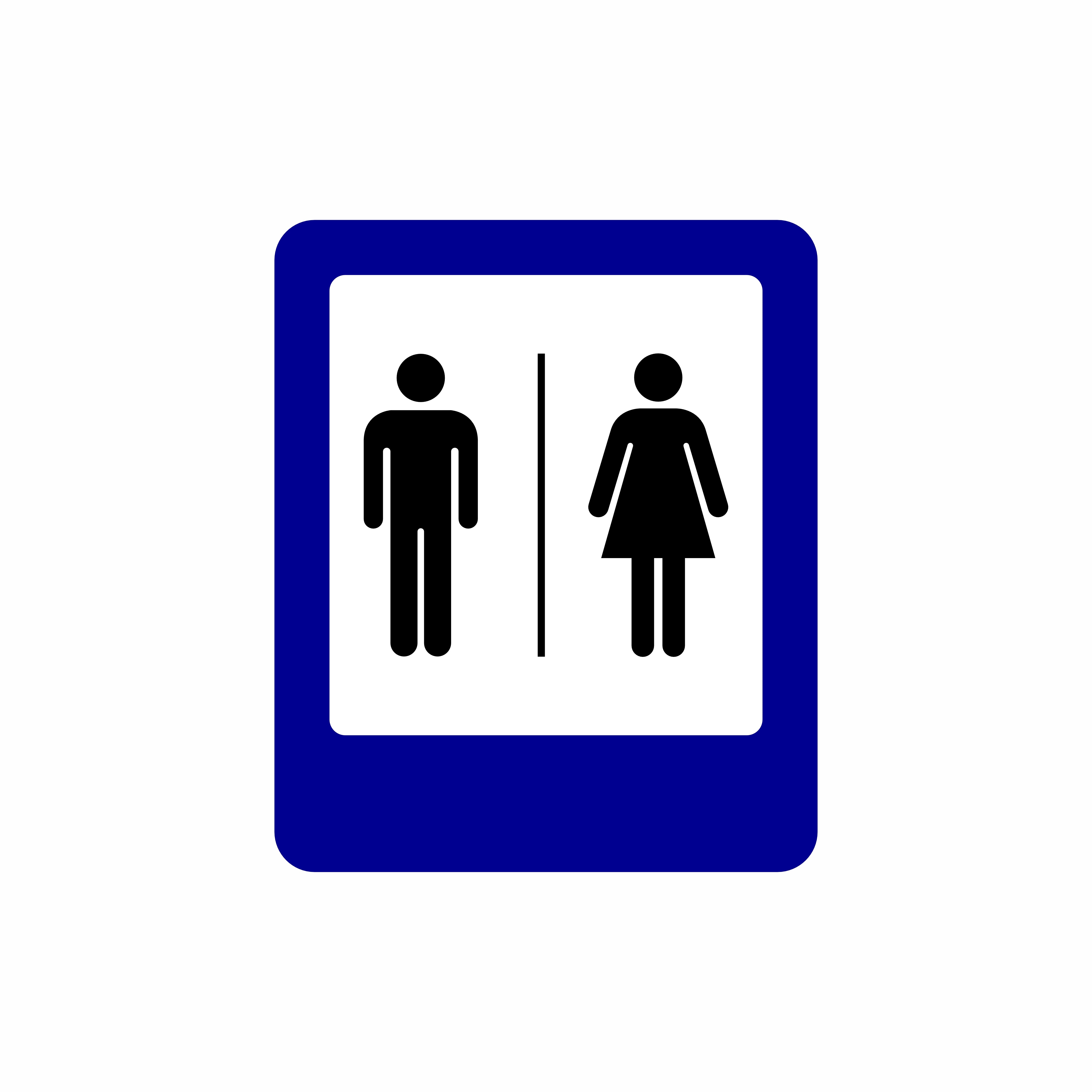 Blue Rectangular Male and Female Restroom Sign Wallpaper, Size (15x15) Inches