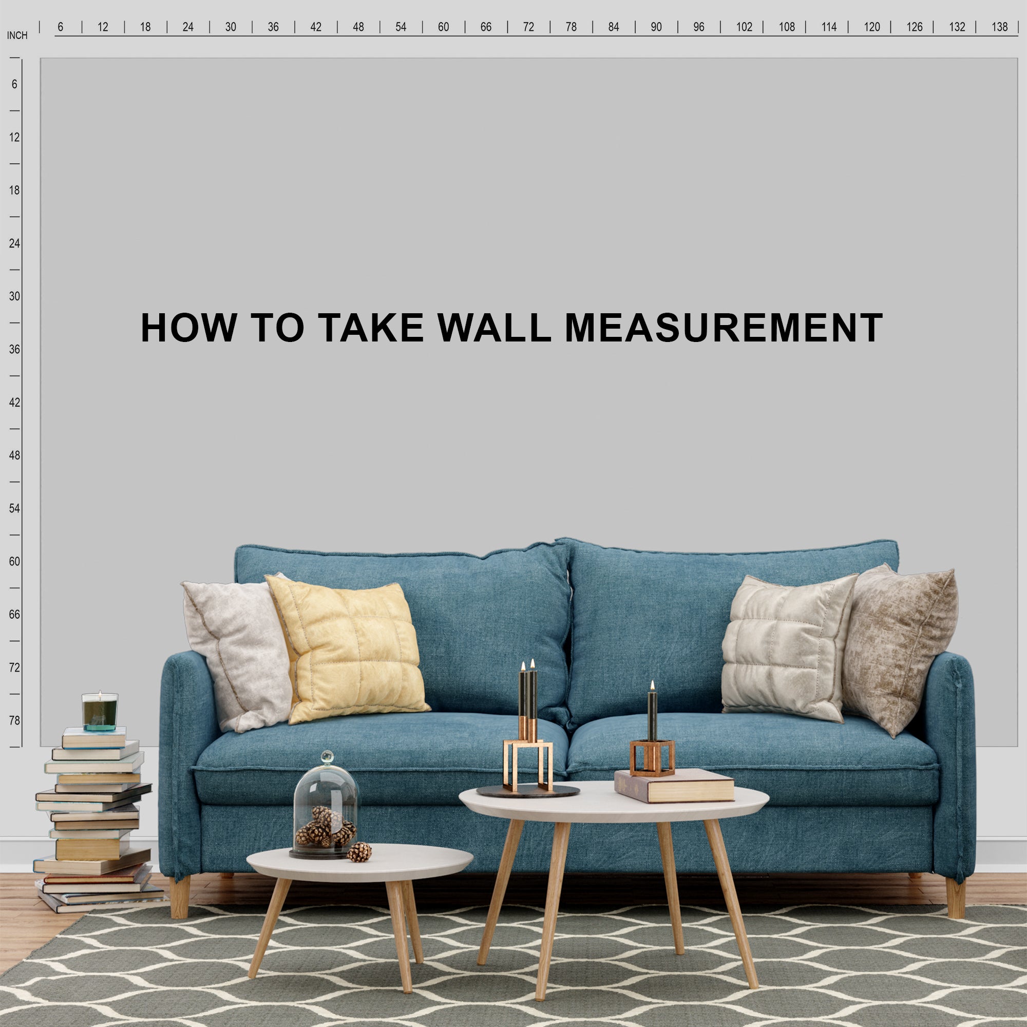 Blue Chevron Texture Wallpaper with Yellow Airport Directional Signs - Modern Decor and Wayfinding Wall Decals