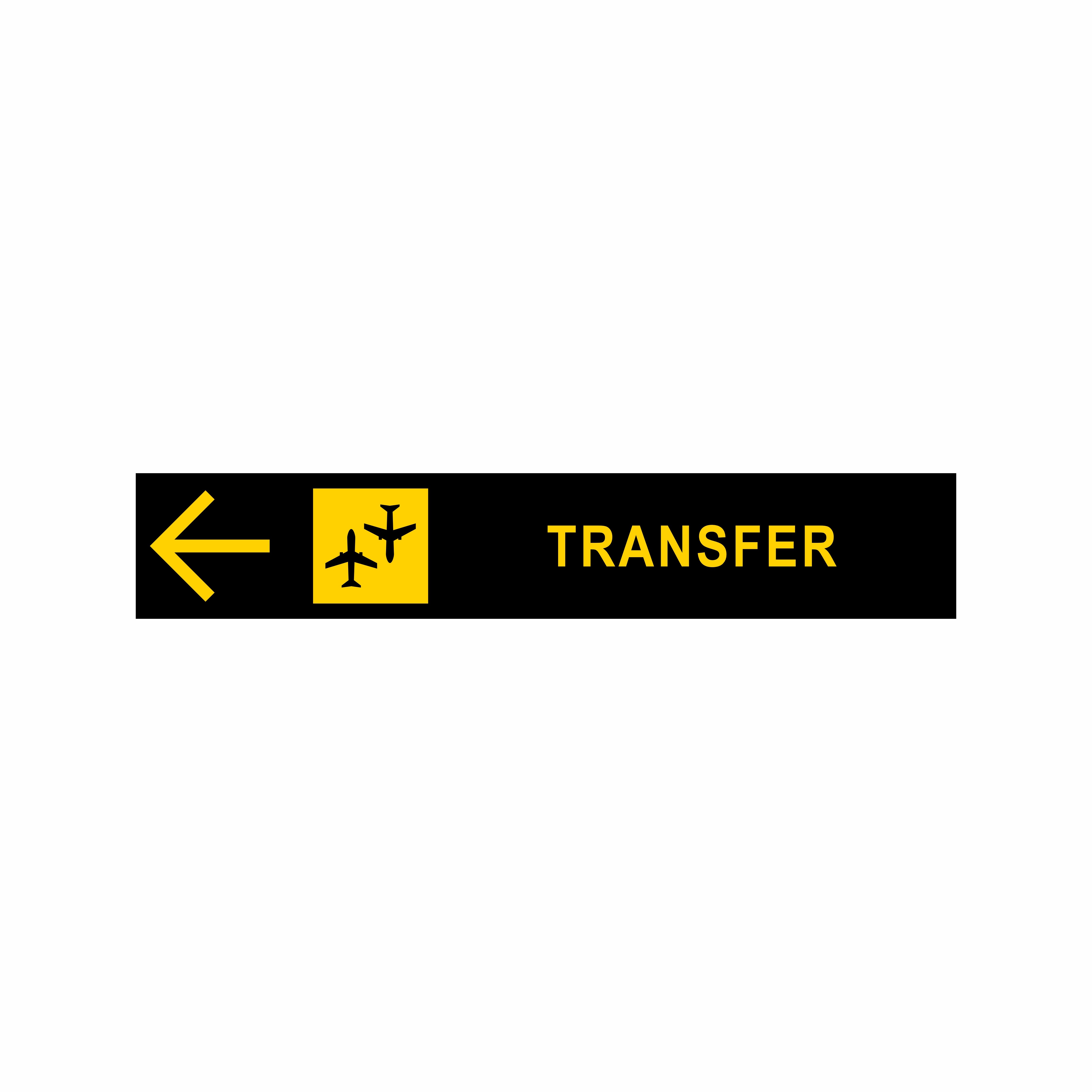Left Arrow Airport Transfer Sign Wallpaper for Commercial Decor, Size ( 30x6 ) Inches