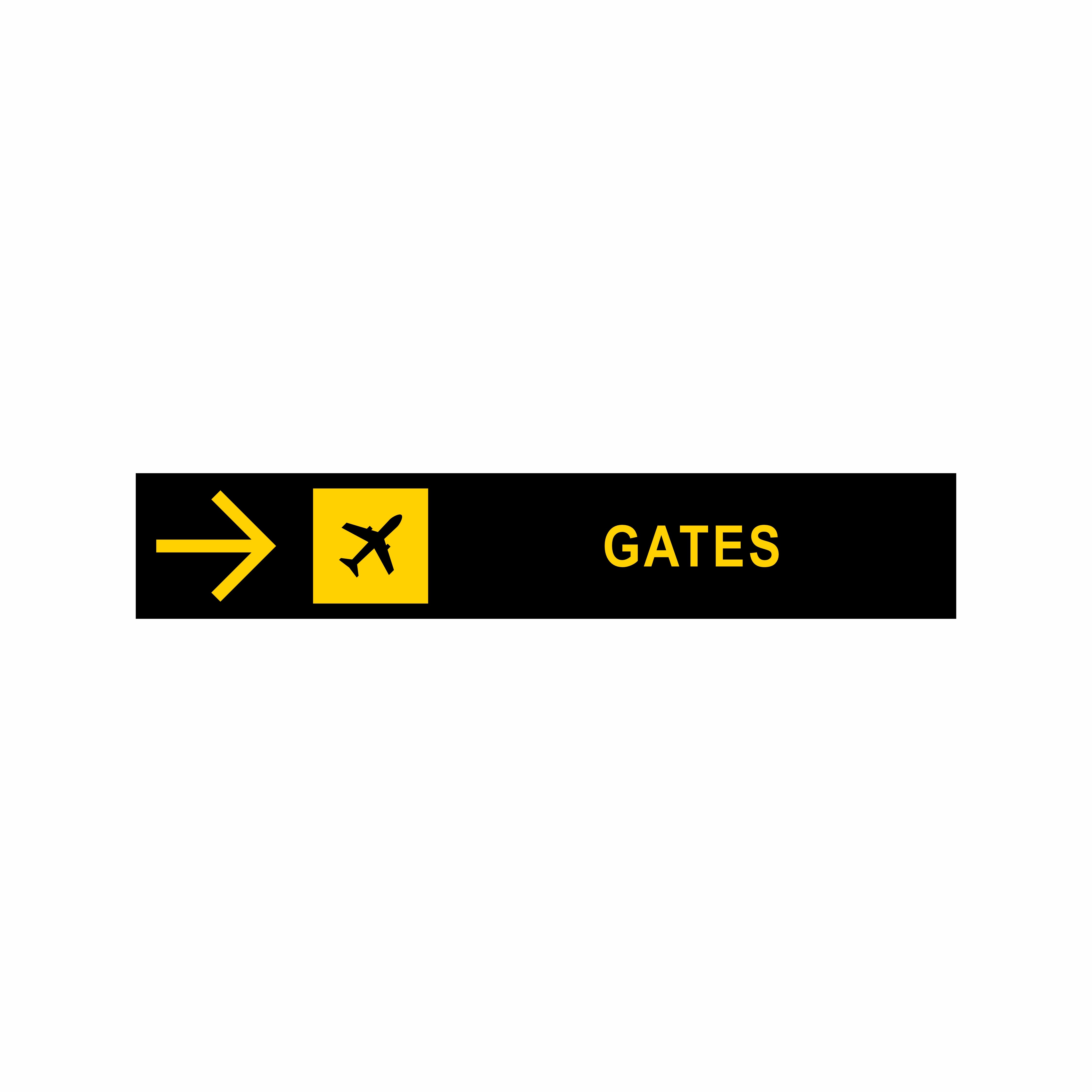 Right Arrow Flight Gates Wallpaper for Public Spaces, Size ( 30x6 ) Inches