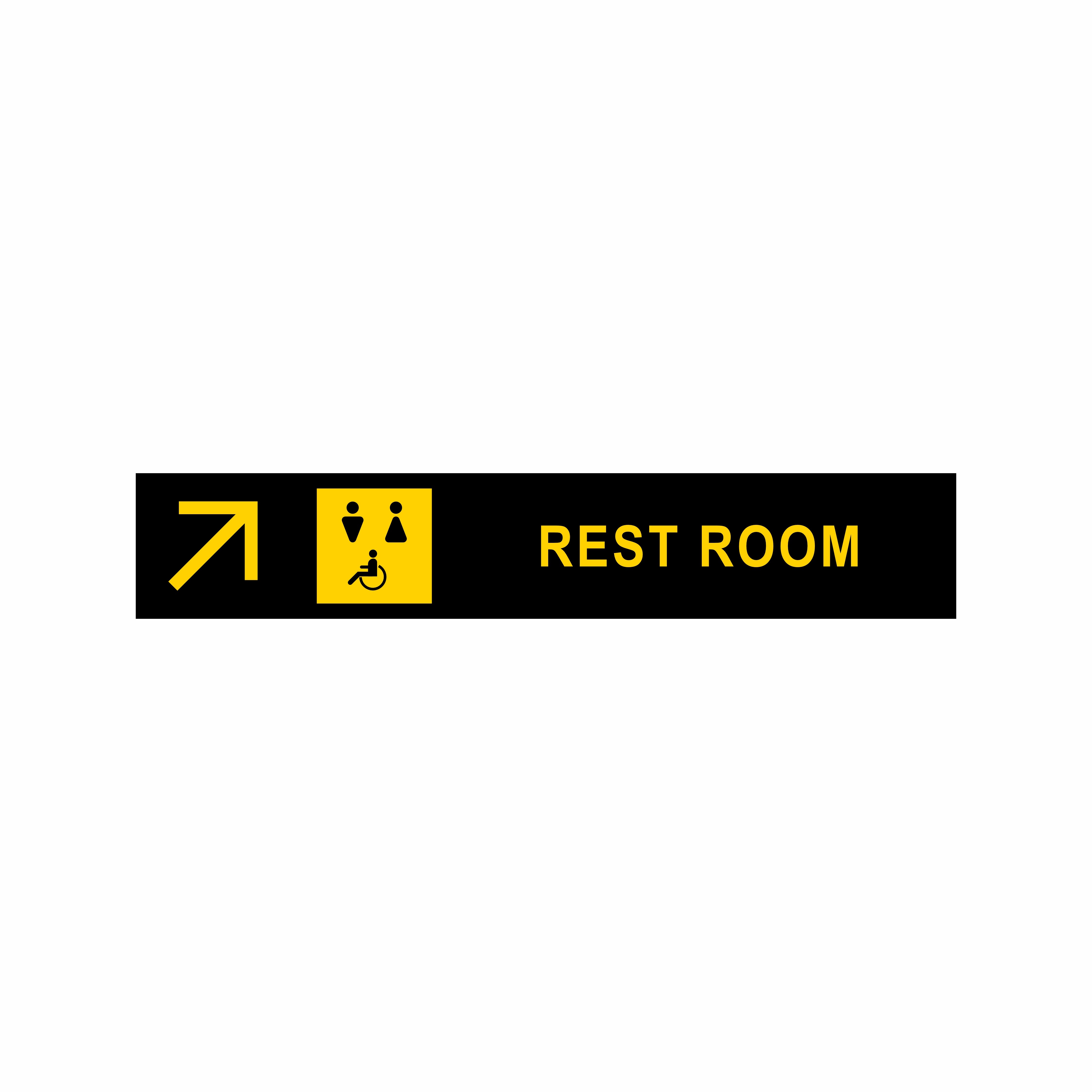 Diagonal Arrow Restroom Wayfinding Wallpaper for Commercial Use, Size ( 30x6 ) Inches