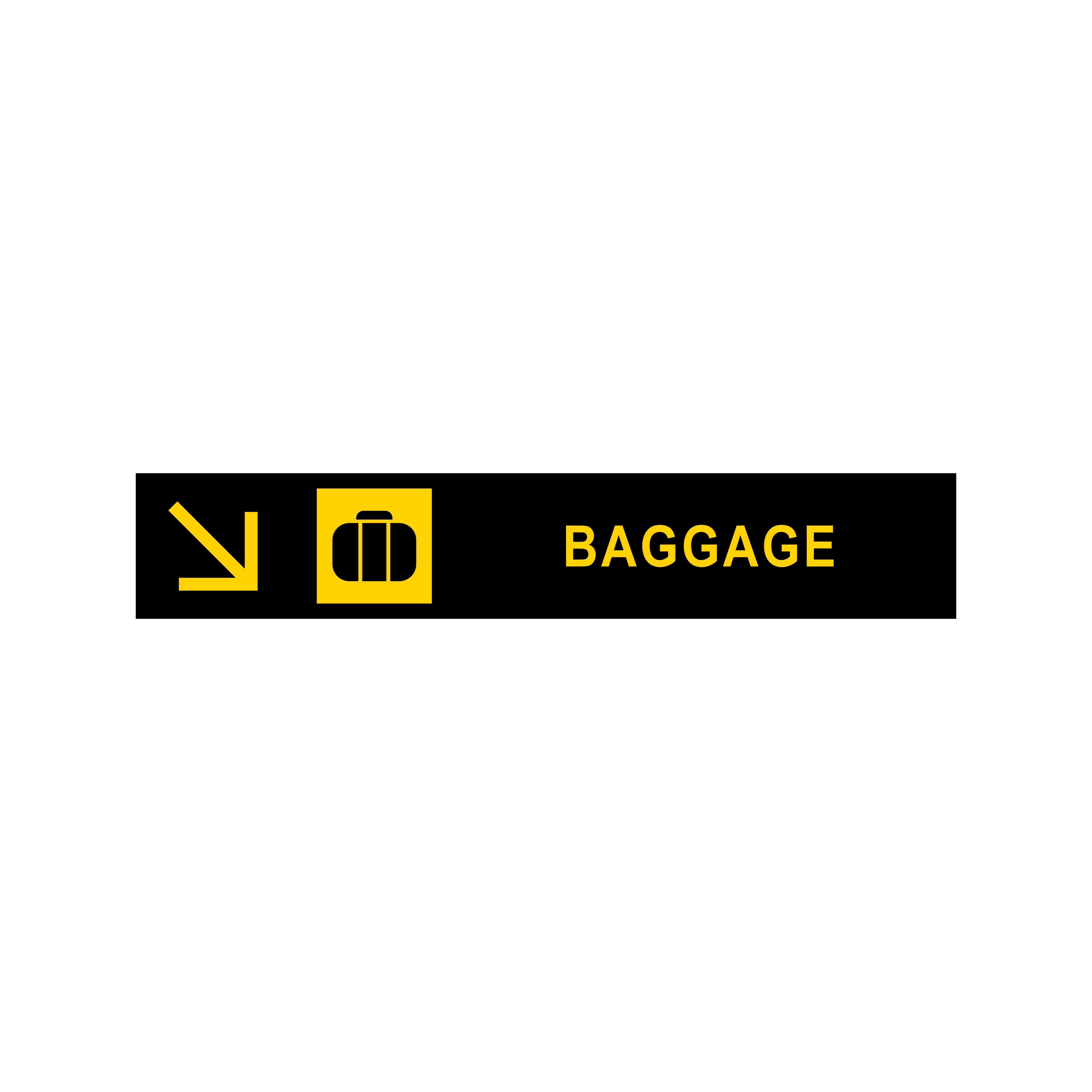Diagonal Arrow Baggage Wayfinding Wallpaper for Public Spaces, Size ( 30x6 ) Inches