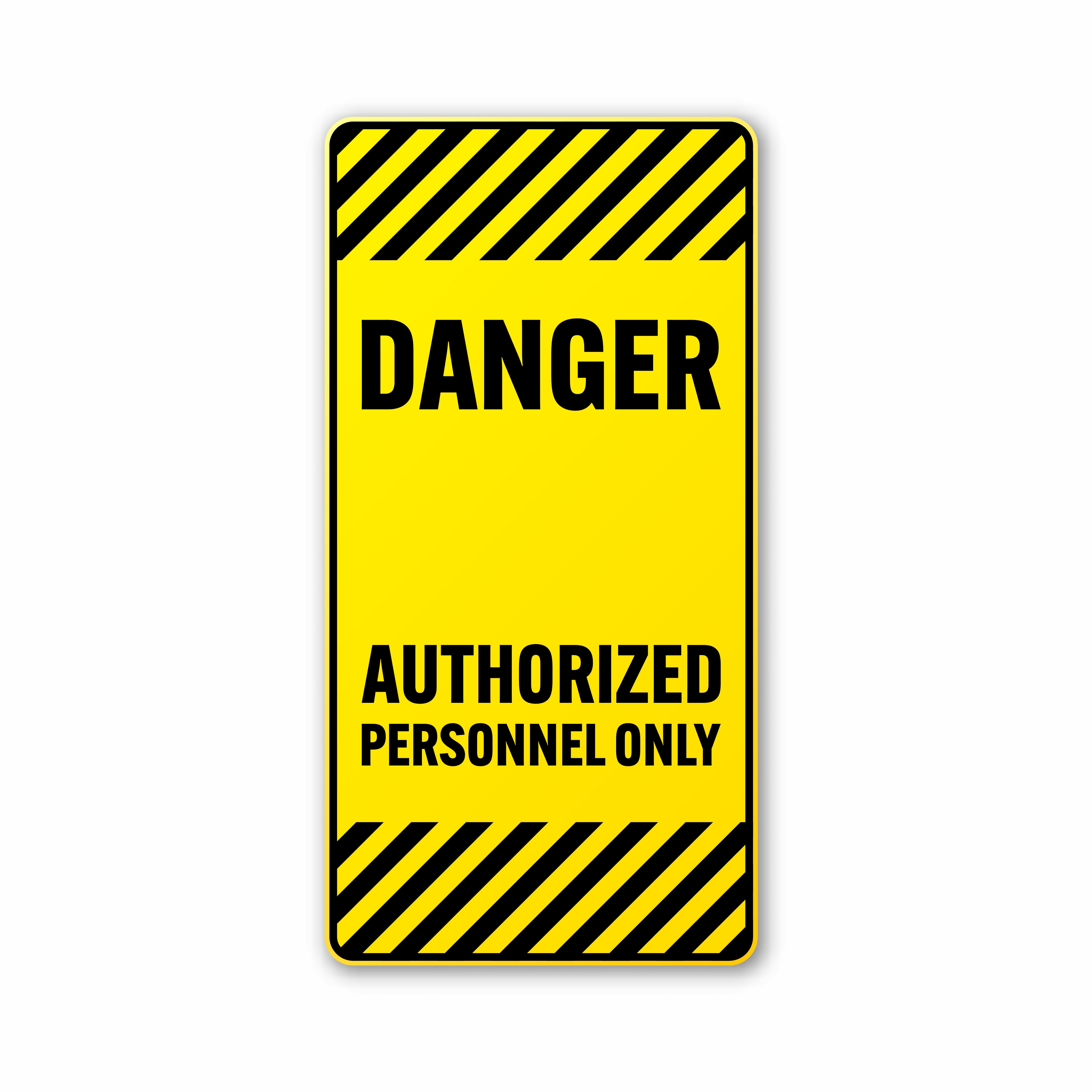 Industrial Danger Sign Wall Mural Restricted Area Wallpaper, Size (12x18) Inches