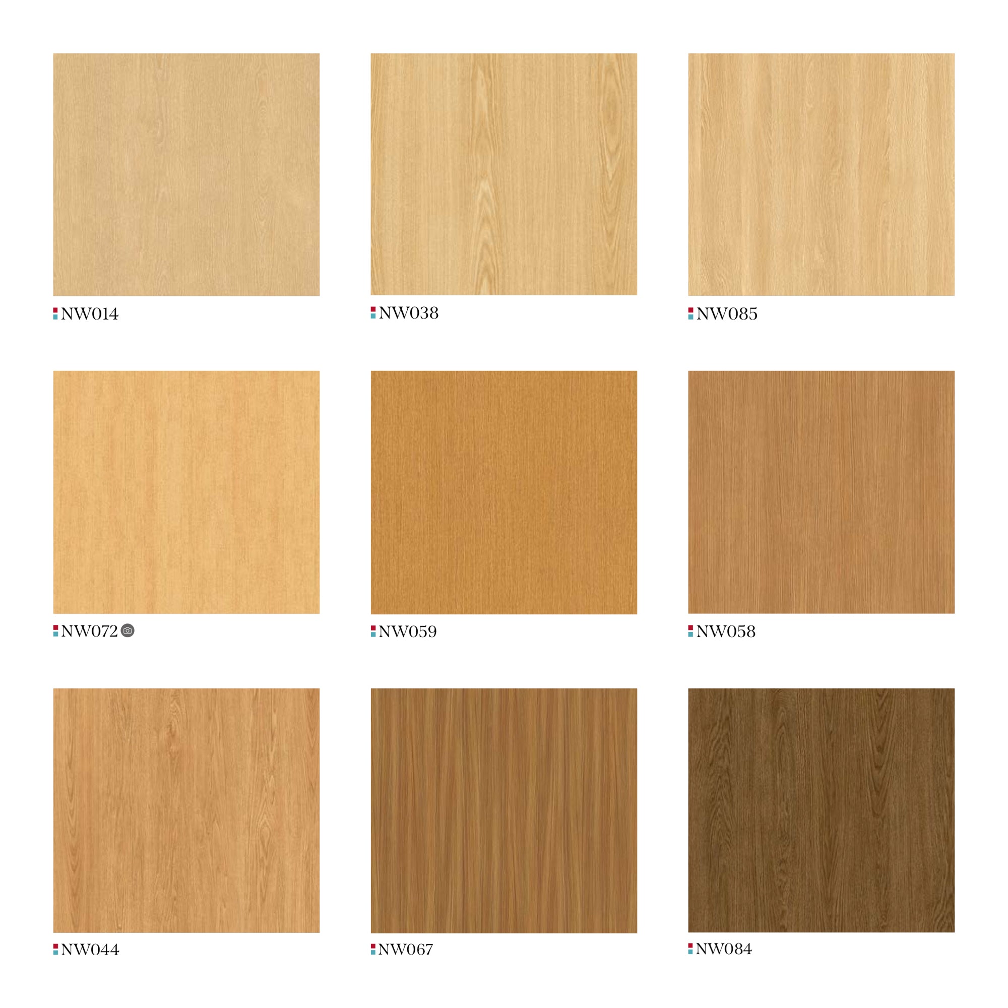 Nine Diverse Wood Grain Swatches - Light to Dark Tones for Interior Design