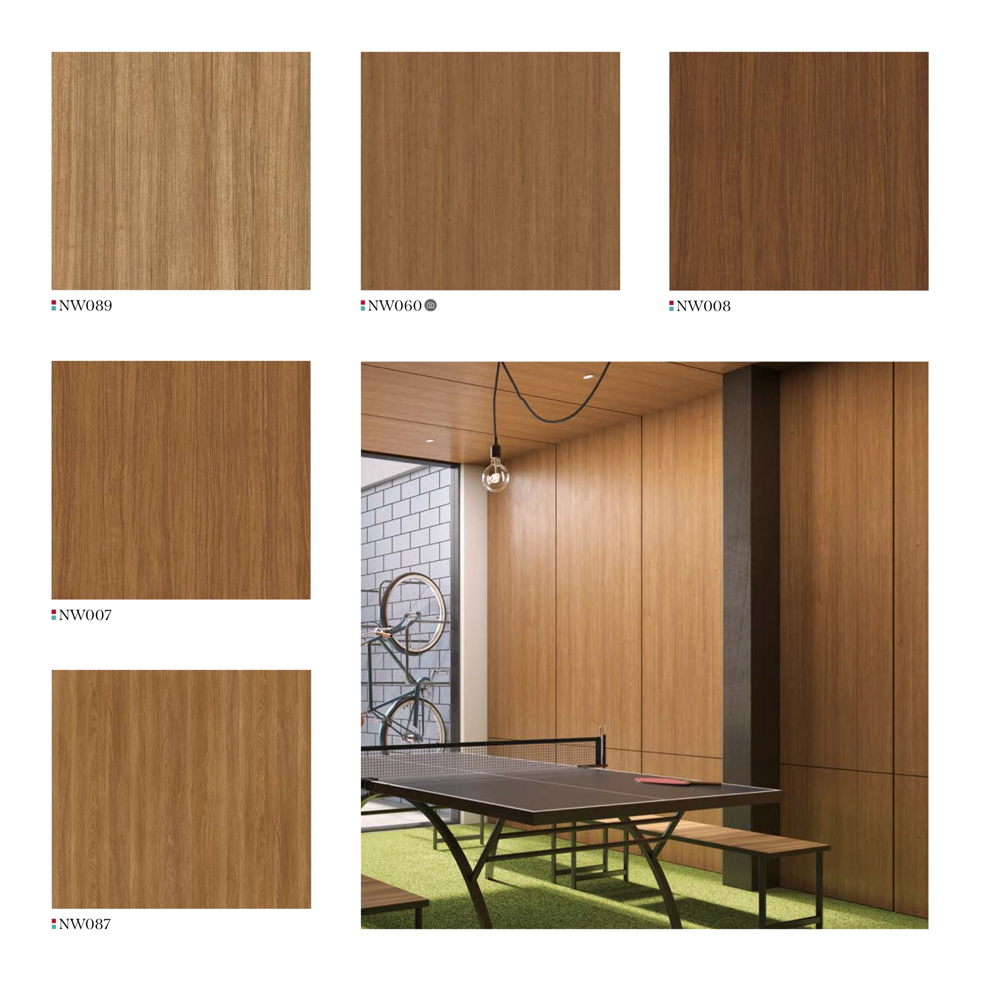Modern Office Recreation Room with Wood Panel Walls & Ping Pong Table, showcasing Wood Finishes