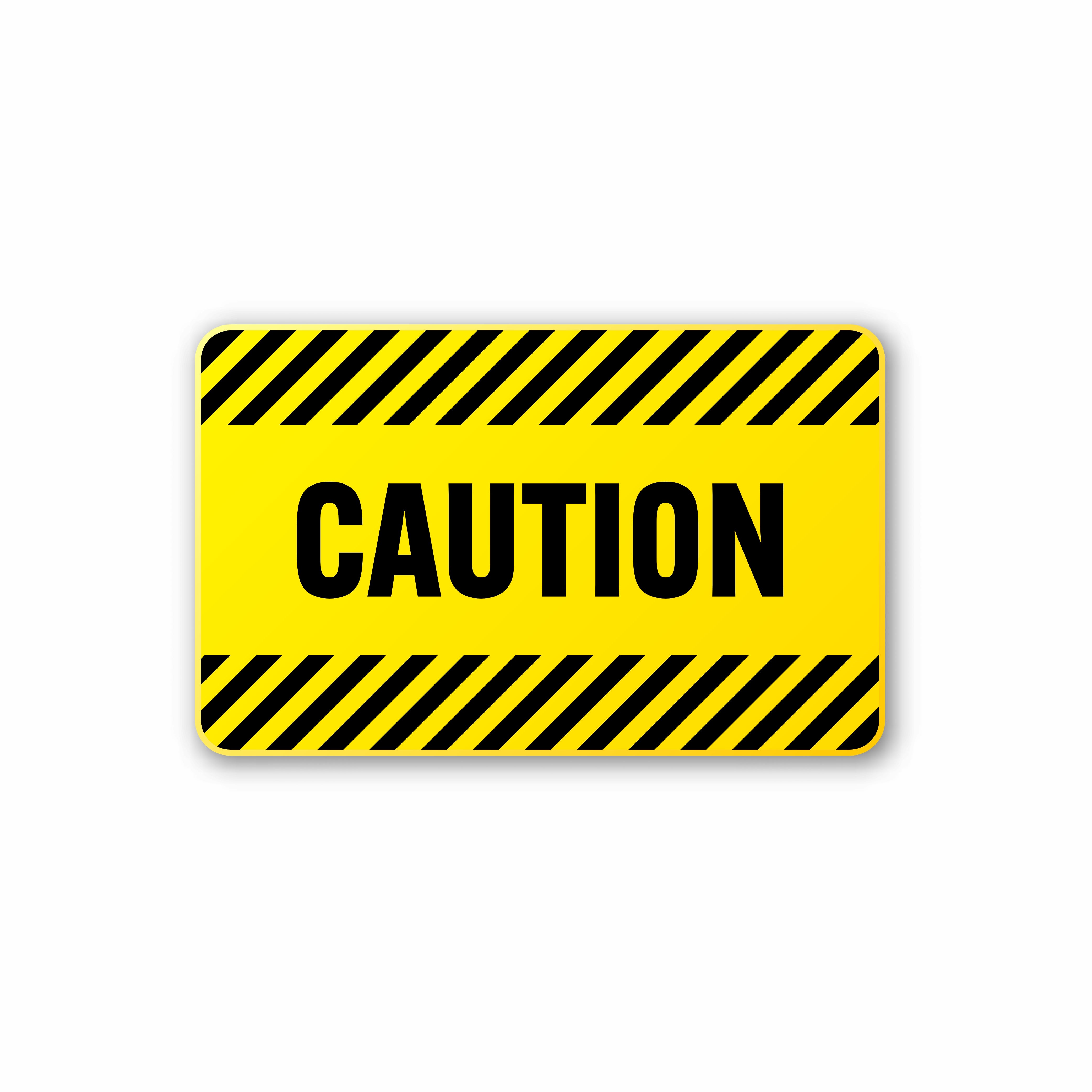 Caution Warning Stripe Wallpaper, Size (24x6) Inches