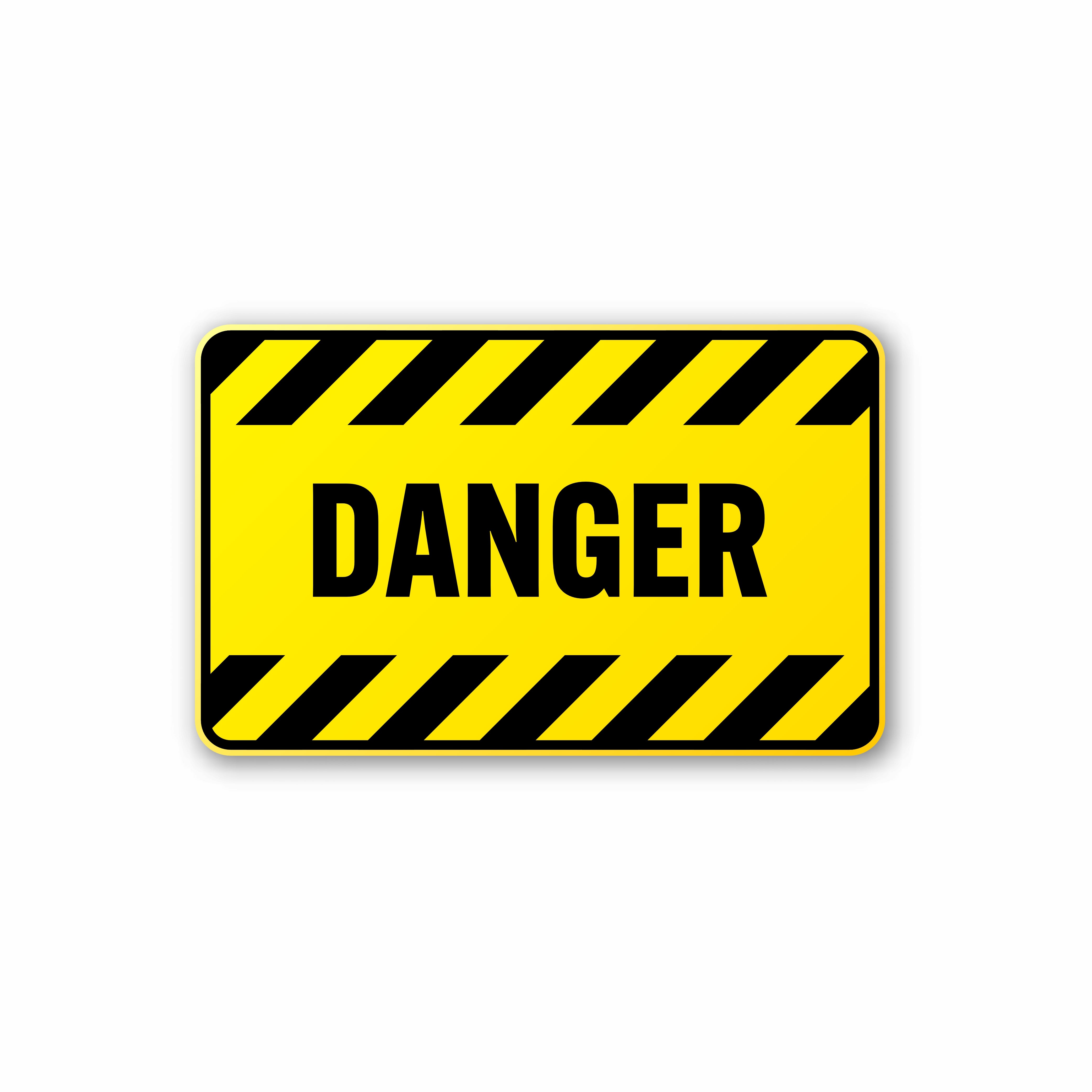 Danger Warning Stripe Wallpaper, Size (24x6) Inches