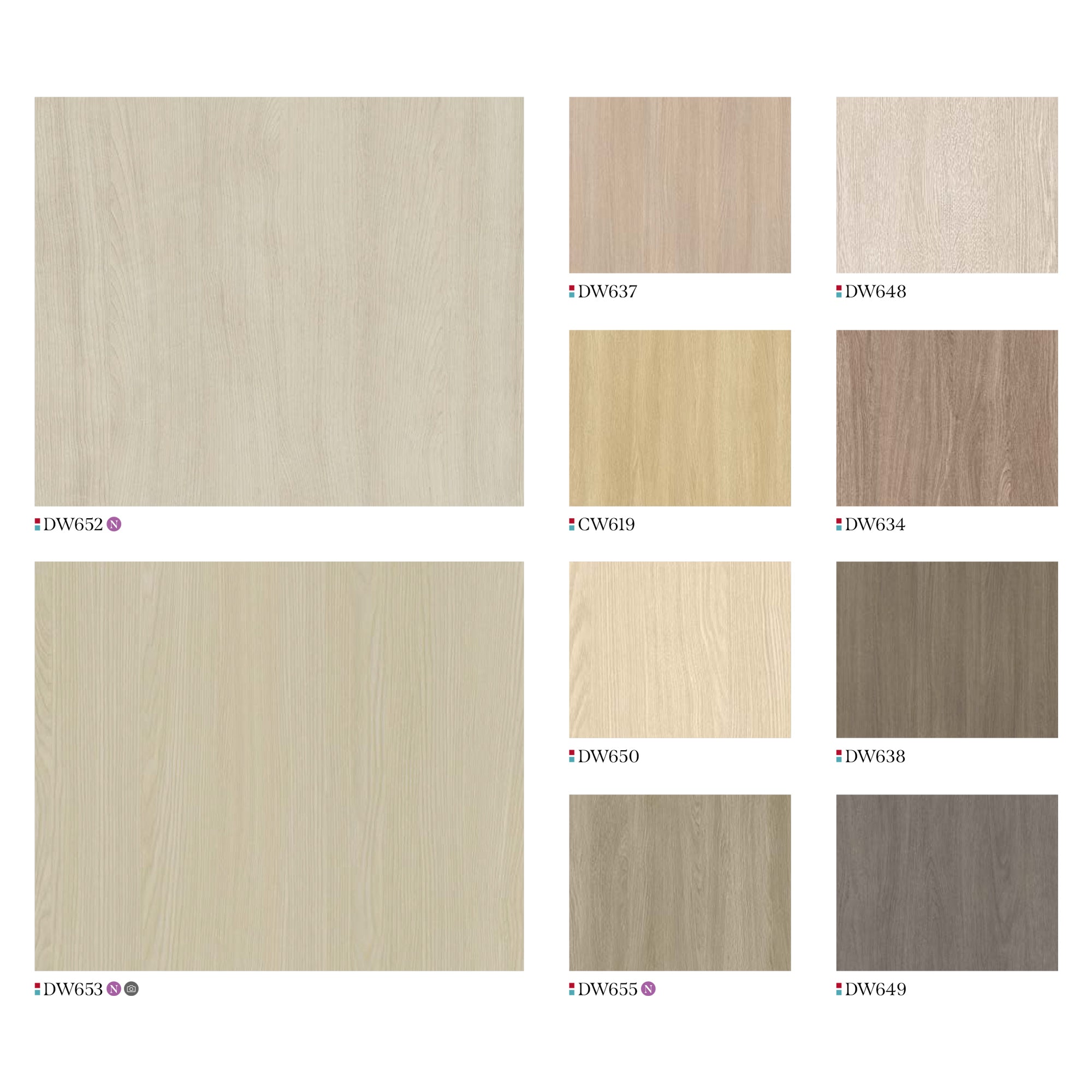 Various Wood Grain Finishes - Light, Medium, and Dark Tones for Diverse Applications