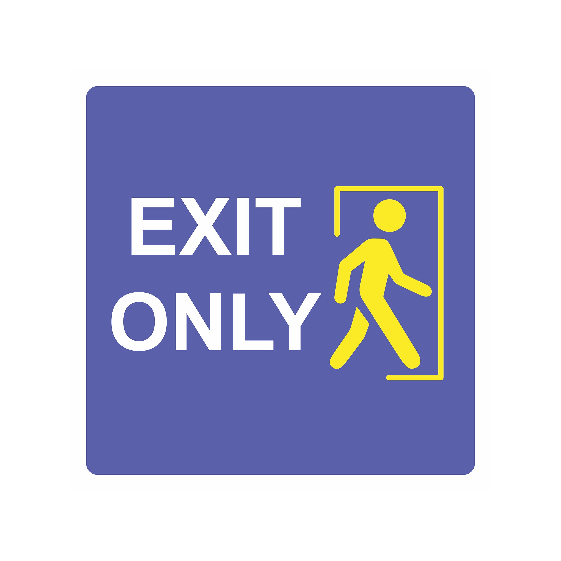 Exit Only Blue and Yellow Wayfinding Wallpaper, Size (15x15) Inches