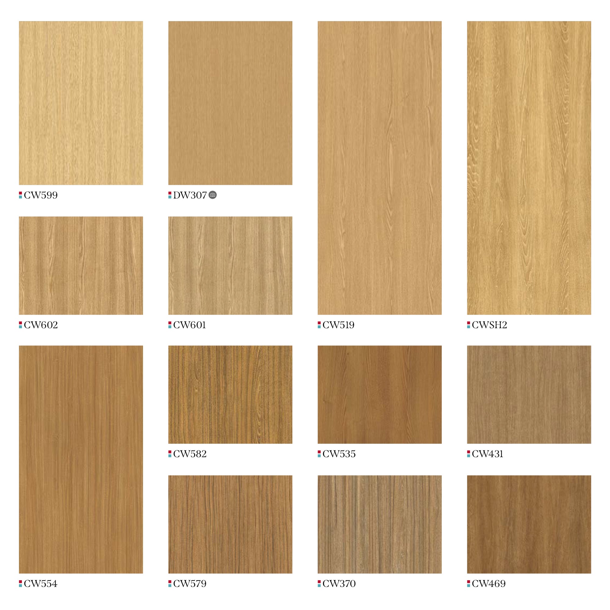 Wide Selection of Natural Wood Grain Finishes - Light to Medium Tones for Diverse Applications