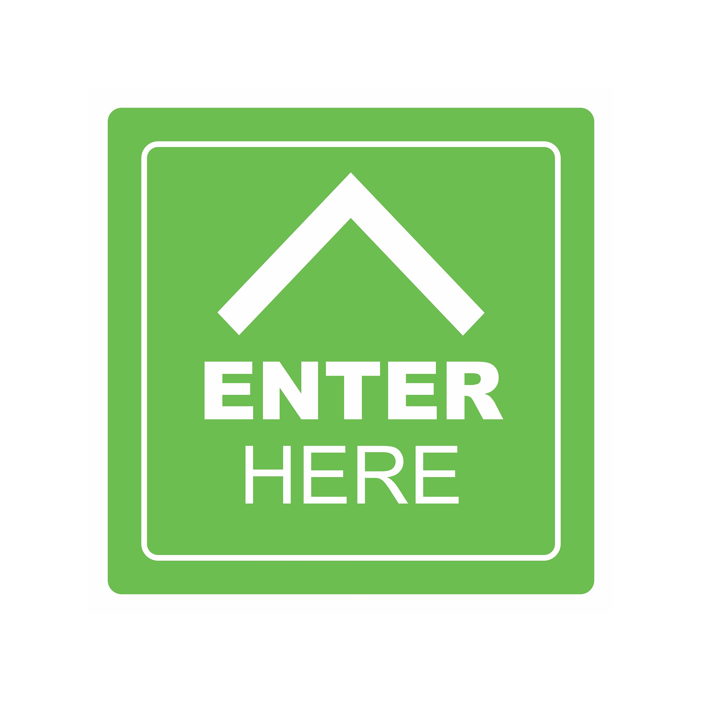 Enter Here - Green Up Arrow Wallpaper Directional Sign Decal, Size (15x15) Inches