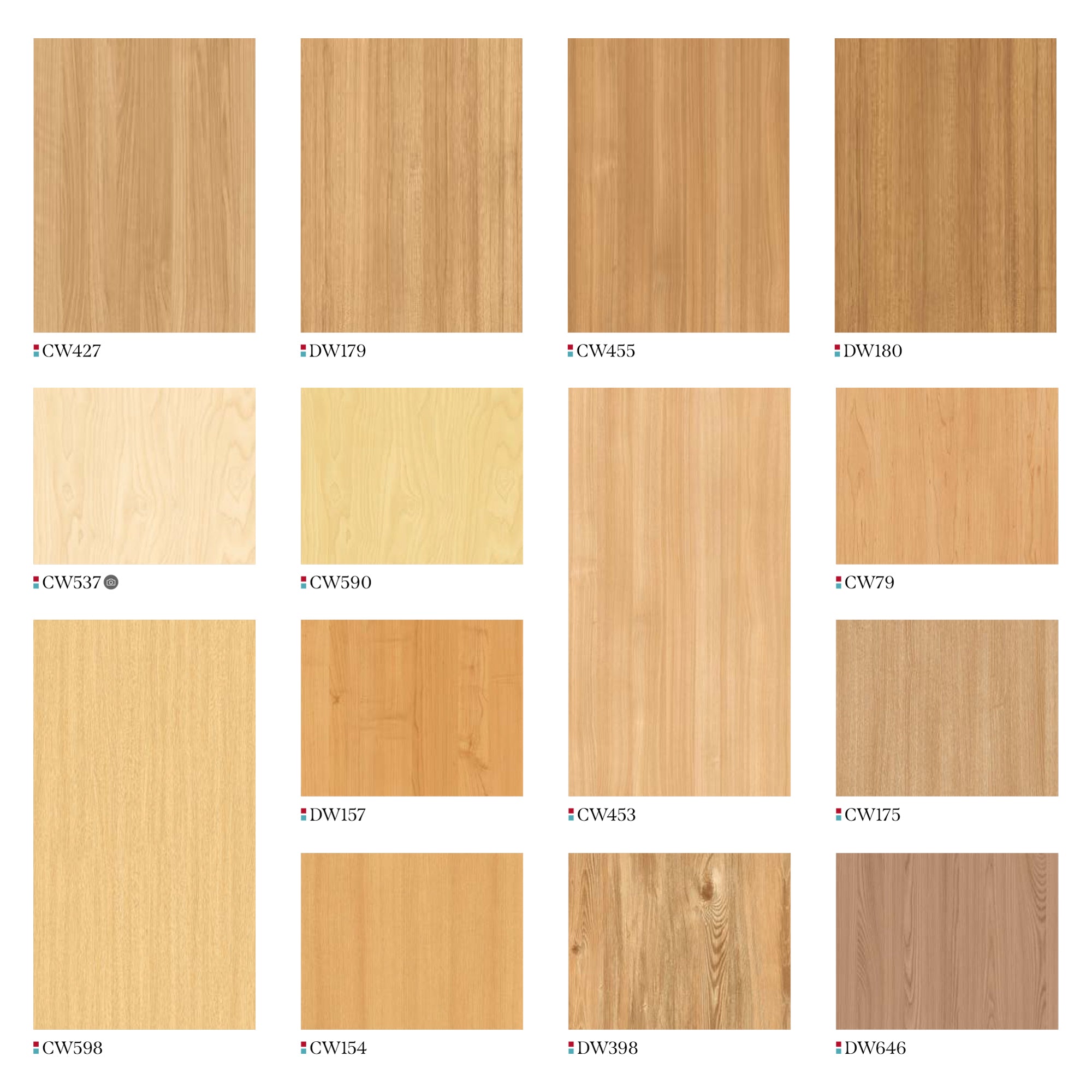 Warm & Light Wood Grain Finishes - Diverse Styles for Flooring & Wall Applications